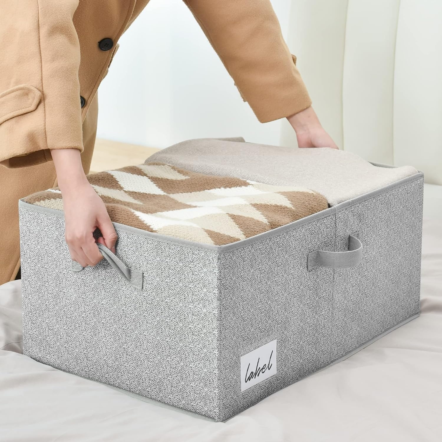 image:imageGRANNY SAYS Bundle of 1Pack Large Basket for Organizing amp 1Pack Closet Baskets and Bins for Shelves