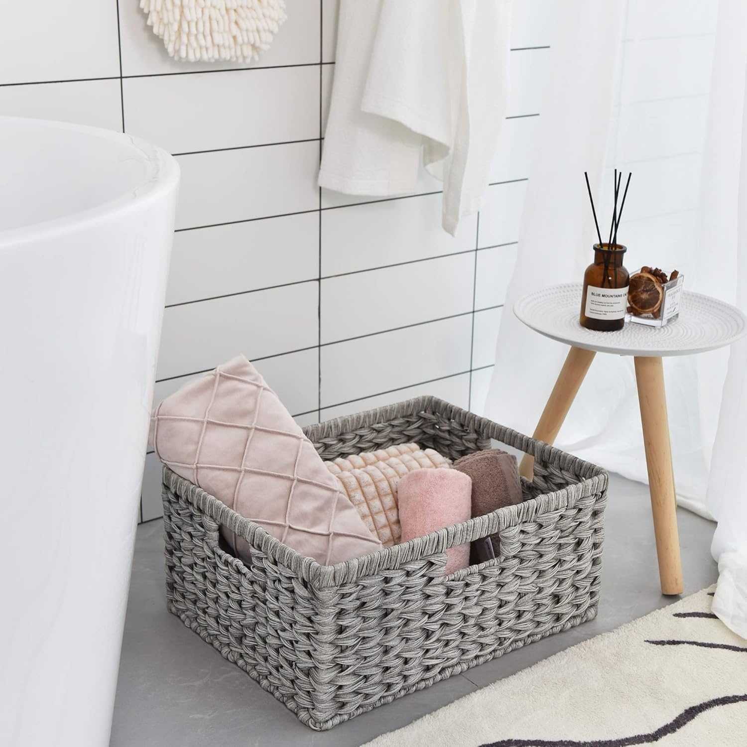 image:imageGRANNY SAYS Bundle of 1Pack Large Wicker Basket For Storage amp 1Pack Bike Baskets For Adult Bikes