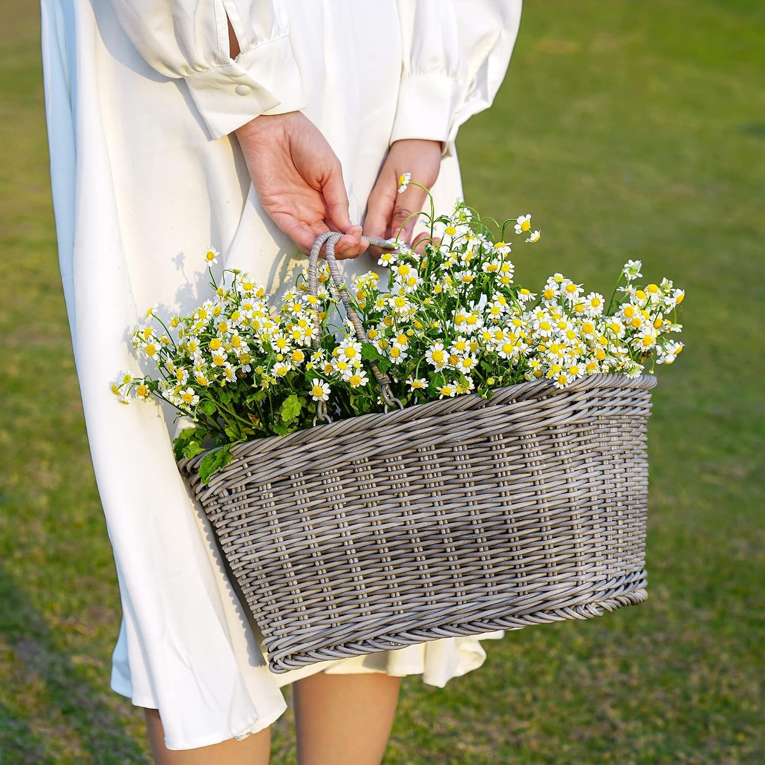 image:imageGRANNY SAYS Bundle of 1Pack Large Wicker Basket For Storage amp 1Pack Bike Baskets For Adult Bikes