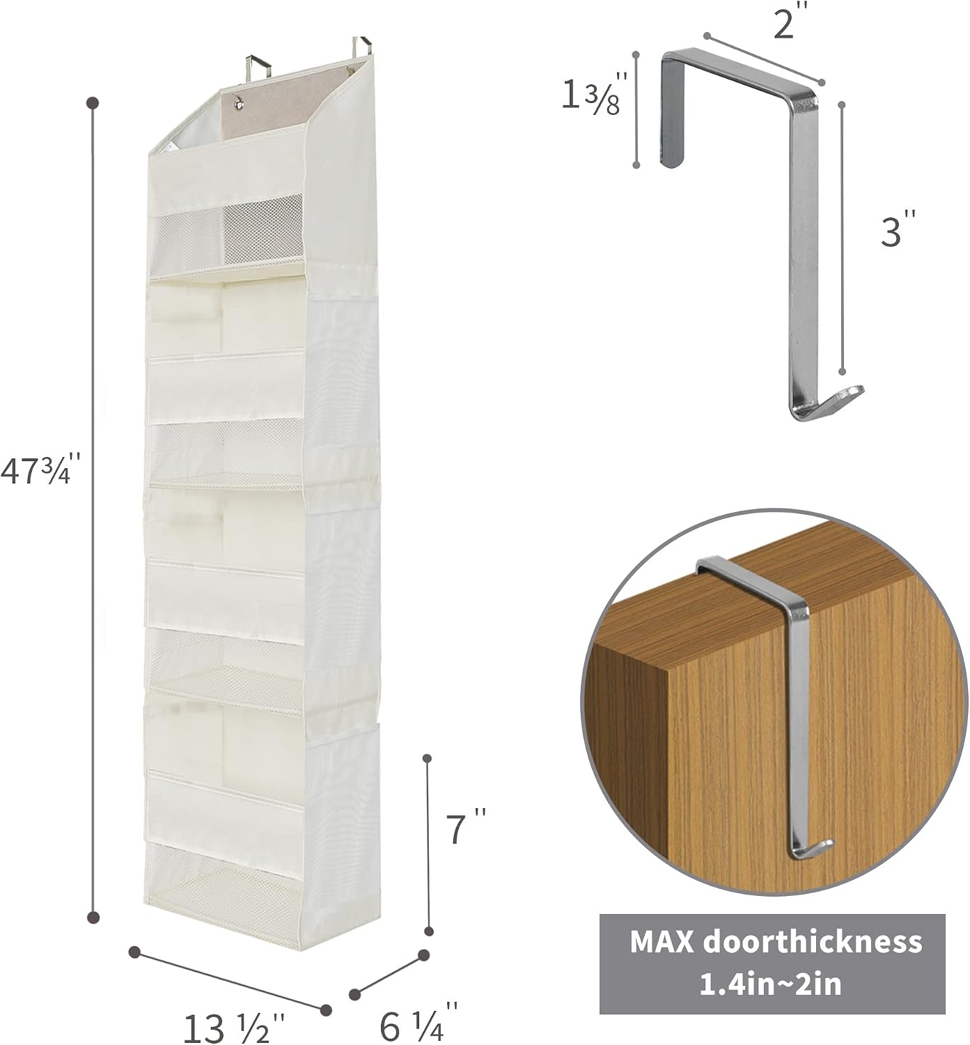 image:imageGRANNY SAYS Bundle of 1Pack Over the Door Storage Organizer amp 3Pack Clothing Storage Bins