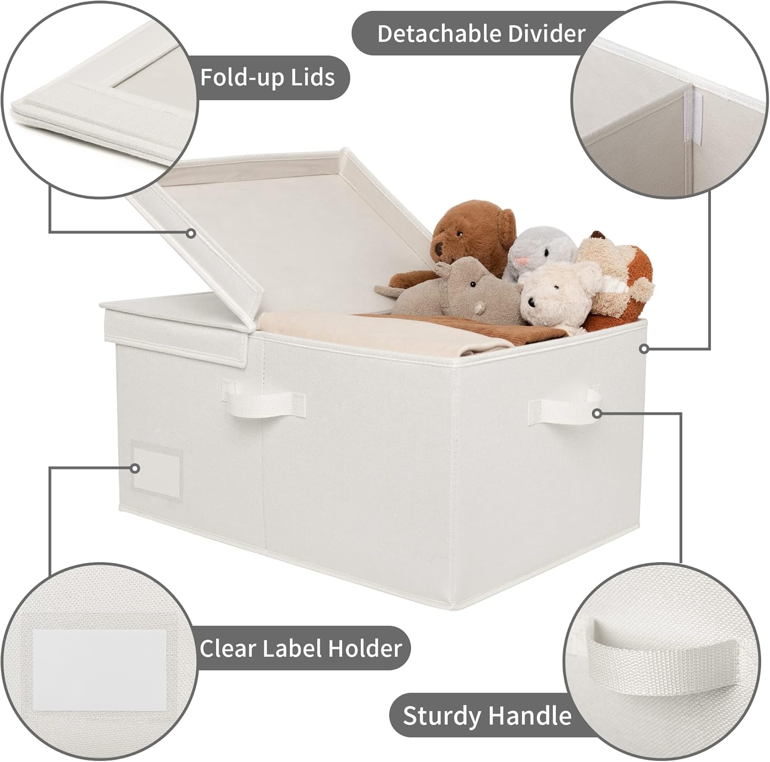image:imageGRANNY SAYS Bundle of 1Pack Wardrobe Storage Bins amp 3Pack Trapezoid Storage Bins for Closet Shelves