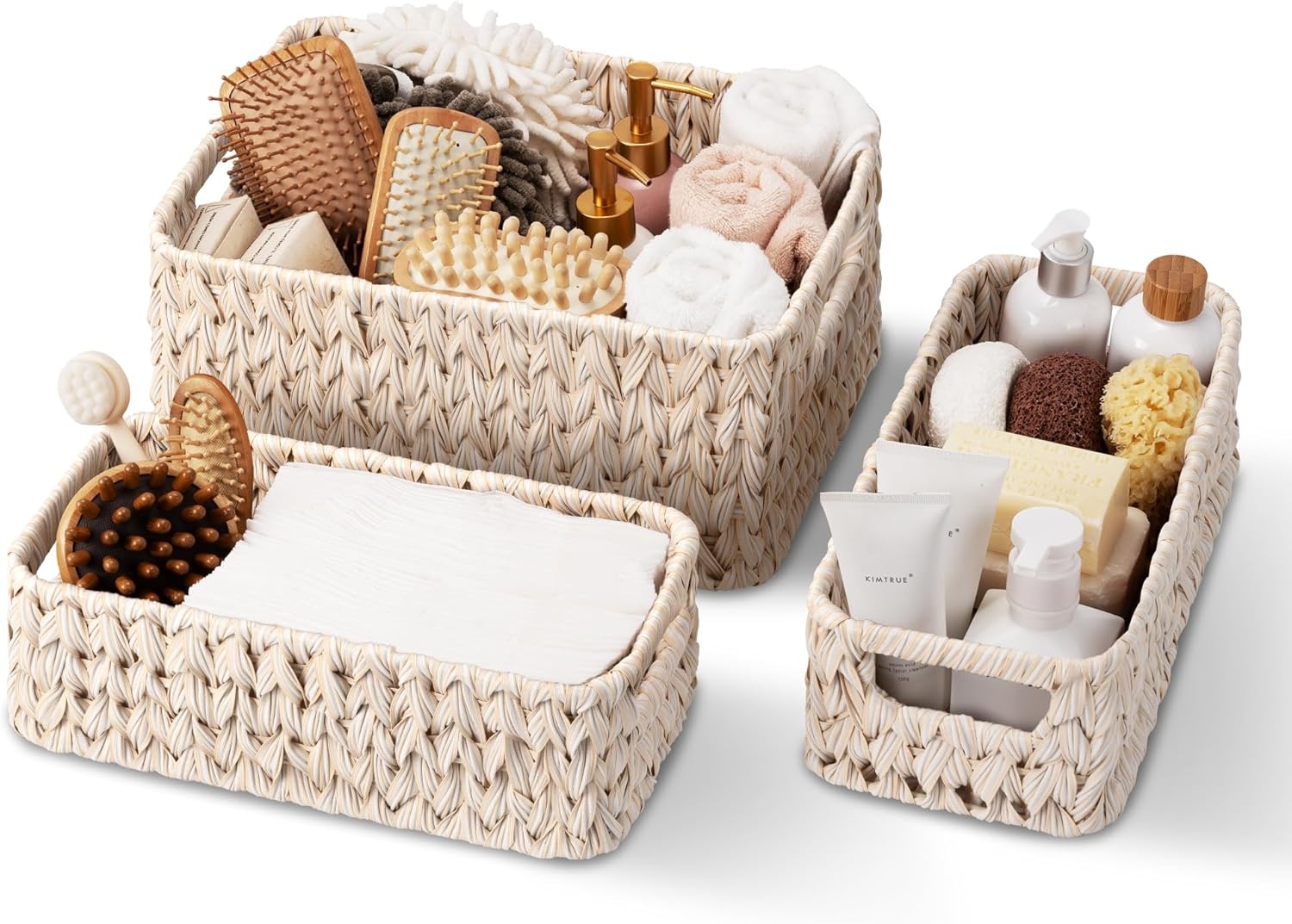 image:imageGRANNY SAYS Bundle of 1Pack Wicker Storage Basket for Organizing amp 3Pack Nesting Wicker Baskets
