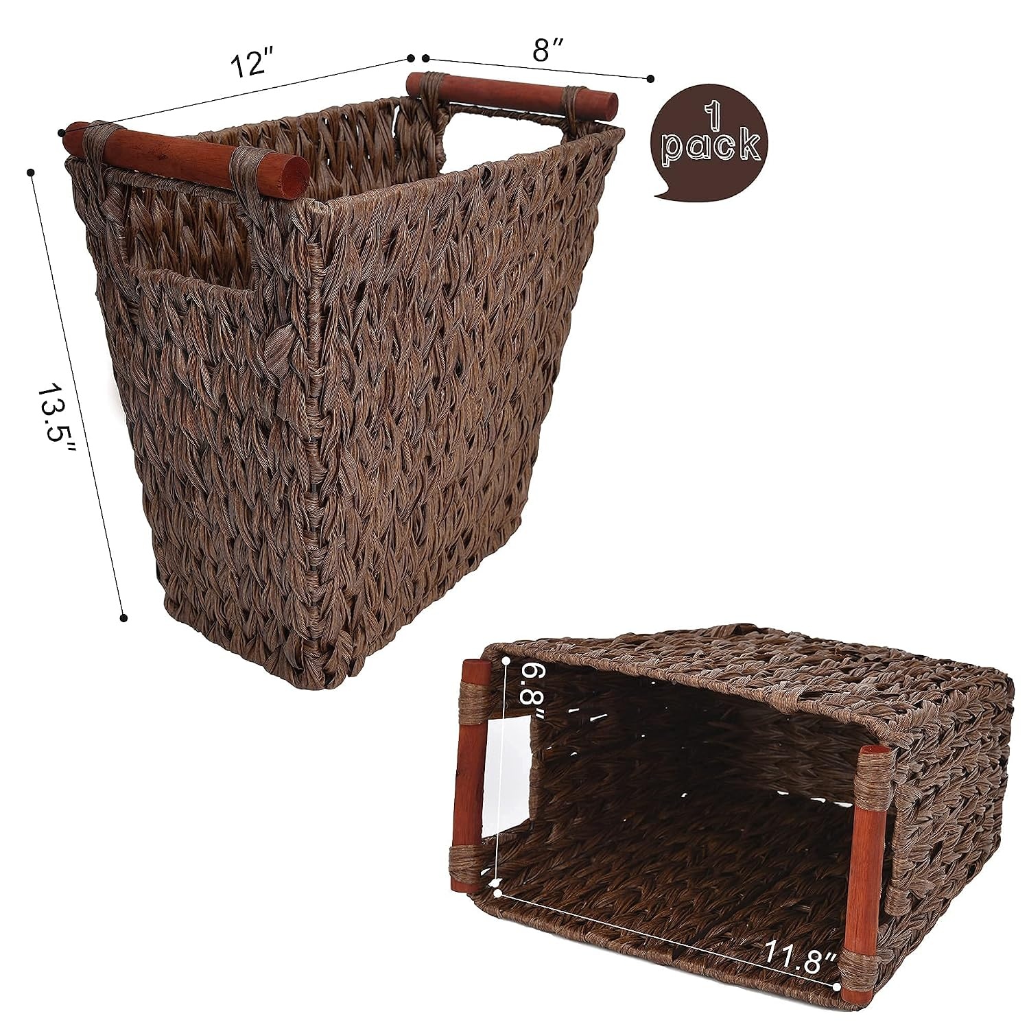 image:imageGRANNY SAYS Bundle of 1Pack Wicker Wastebasket amp 3Pack Wicker Storage Baskets