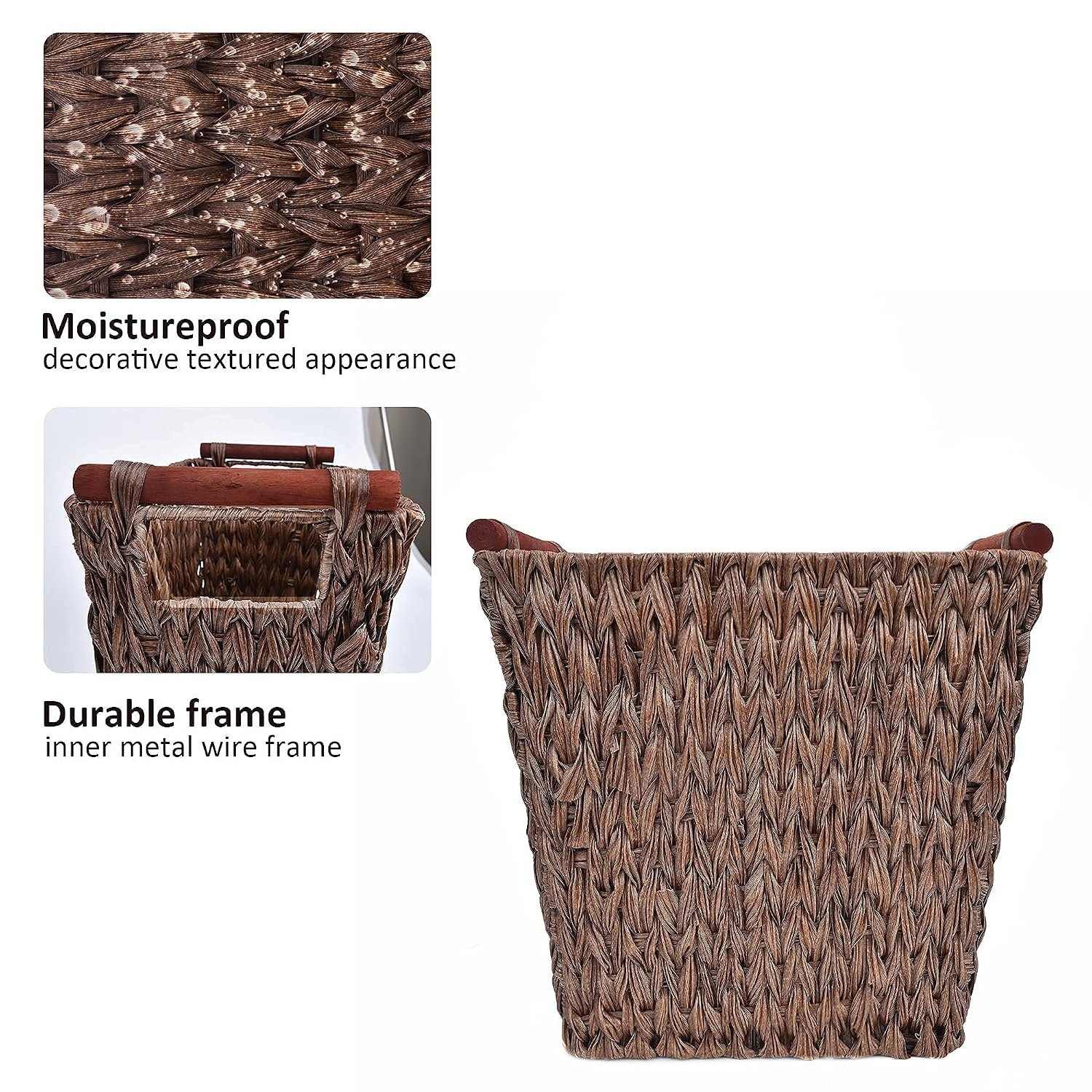 image:imageGRANNY SAYS Bundle of 1Pack Wicker Wastebasket amp 3Pack Wicker Storage Baskets