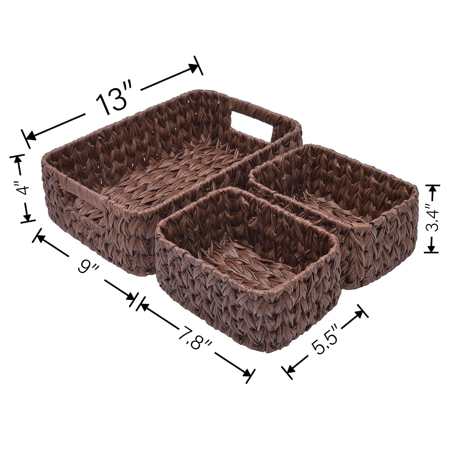 image:imageGRANNY SAYS Bundle of 1Pack Wicker Wastebasket amp 3Pack Wicker Storage Baskets