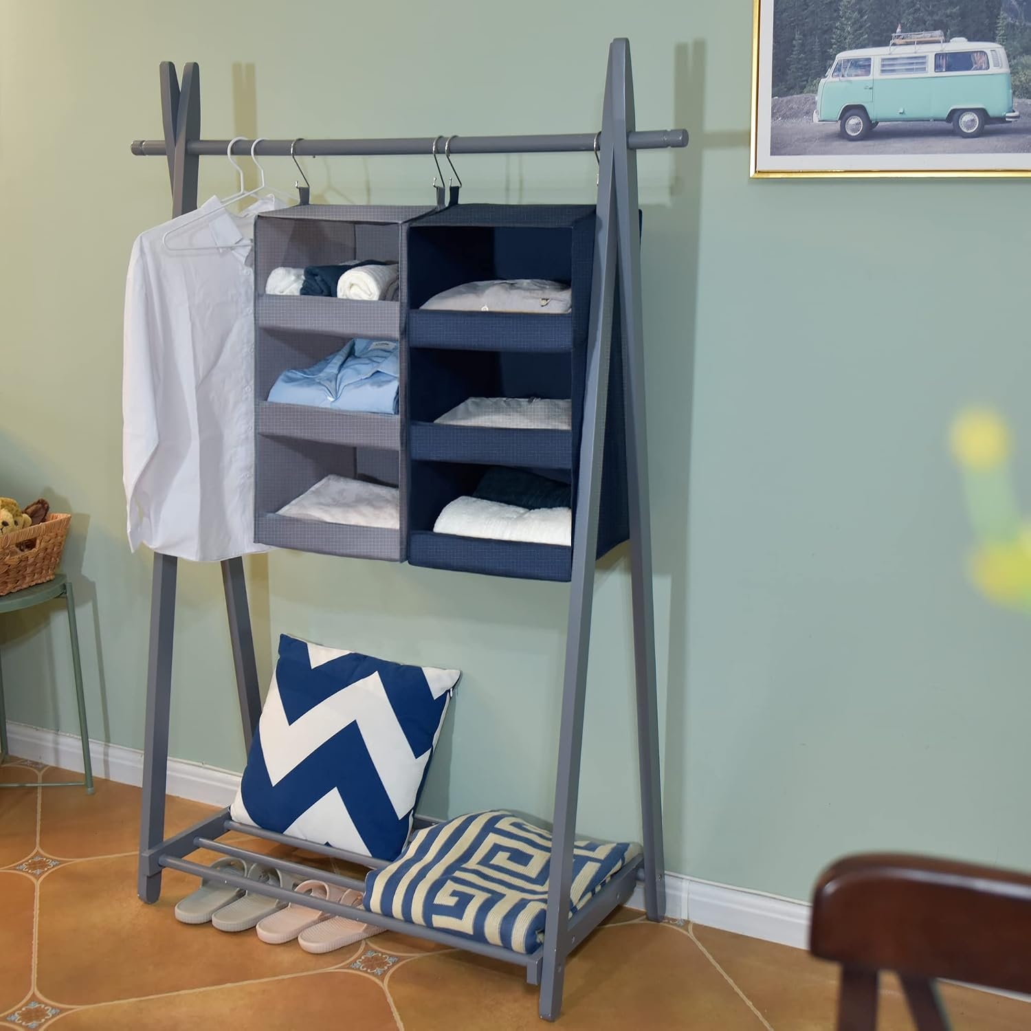 image:imageGRANNY SAYS Bundle of 2Pack Fabric Storage Bins amp 1Pack Hanging Closet Organizer