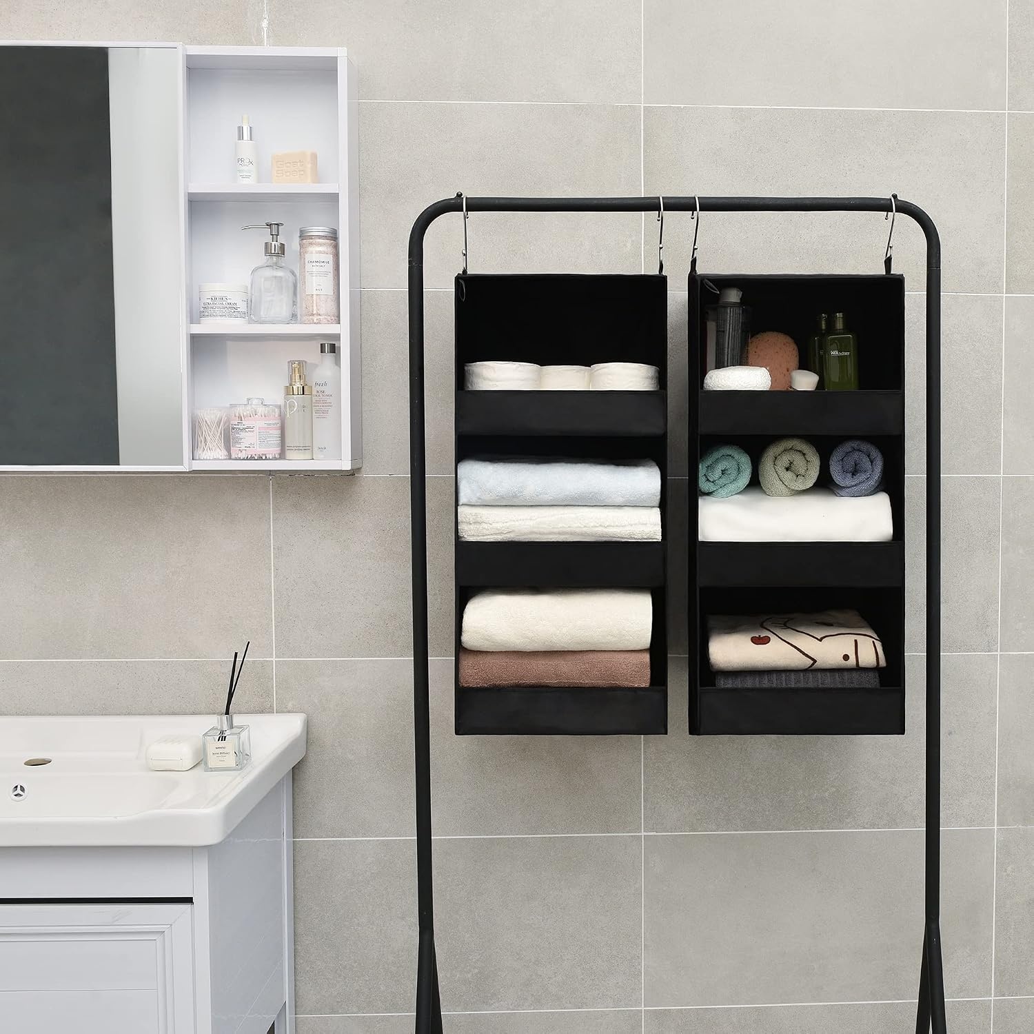 image:imageGRANNY SAYS Bundle of 2Pack Hanging Organizer amp 3Pack Trapezoid Storage Bins for Organizing