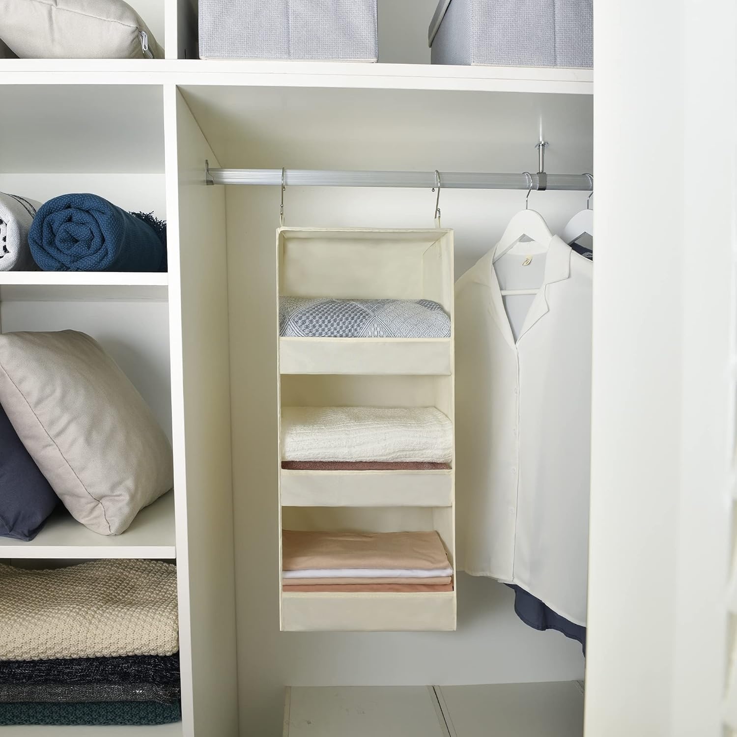 image:imageGRANNY SAYS Bundle of 2Pack Storage Baskets with Lids Large amp 1Pack Hanging Closet Organizer