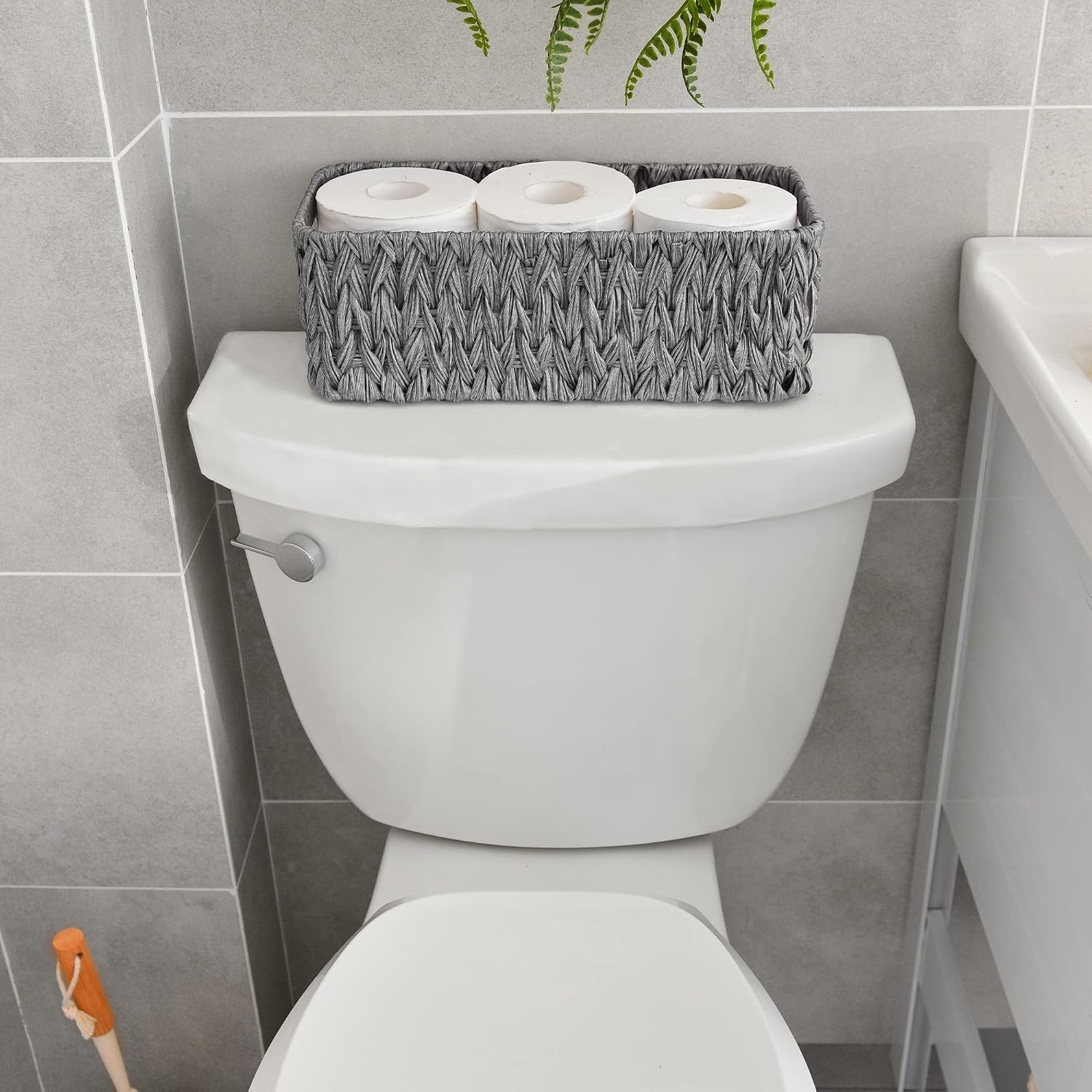 image:imageGRANNY SAYS Bundle of 2Pack Storage Wicker Baskets with Handles amp 3Pack Wicker Storage Baskets for Organizing