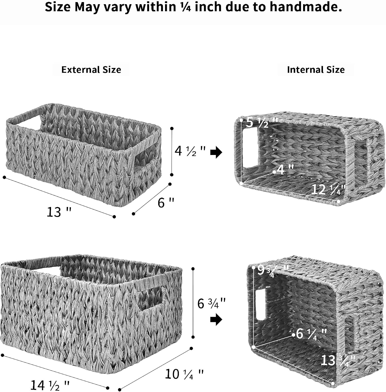 image:imageGRANNY SAYS Bundle of 2Pack Storage Wicker Baskets with Handles amp 3Pack Wicker Storage Baskets for Organizing