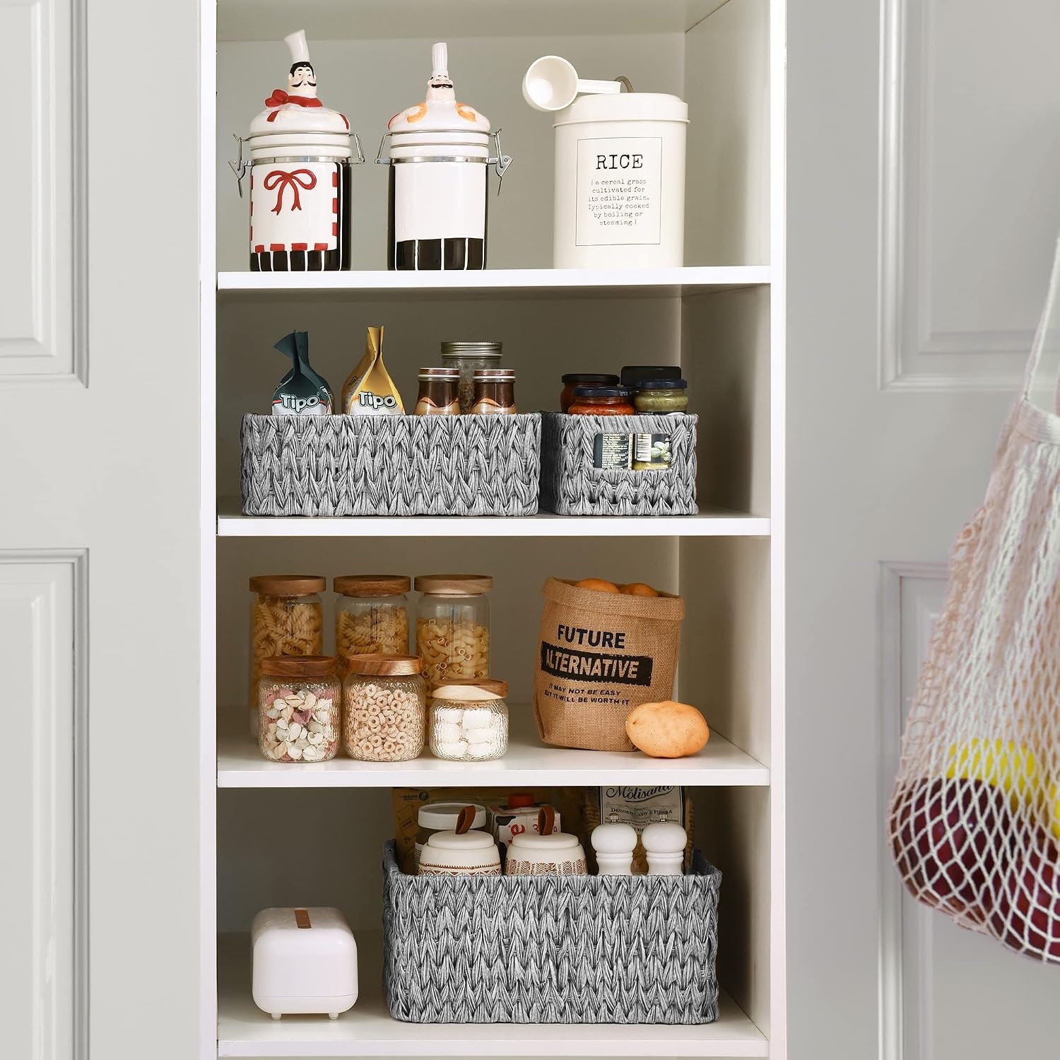 image:imageGRANNY SAYS Bundle of 2Pack Storage Wicker Baskets with Handles amp 3Pack Wicker Storage Baskets for Organizing