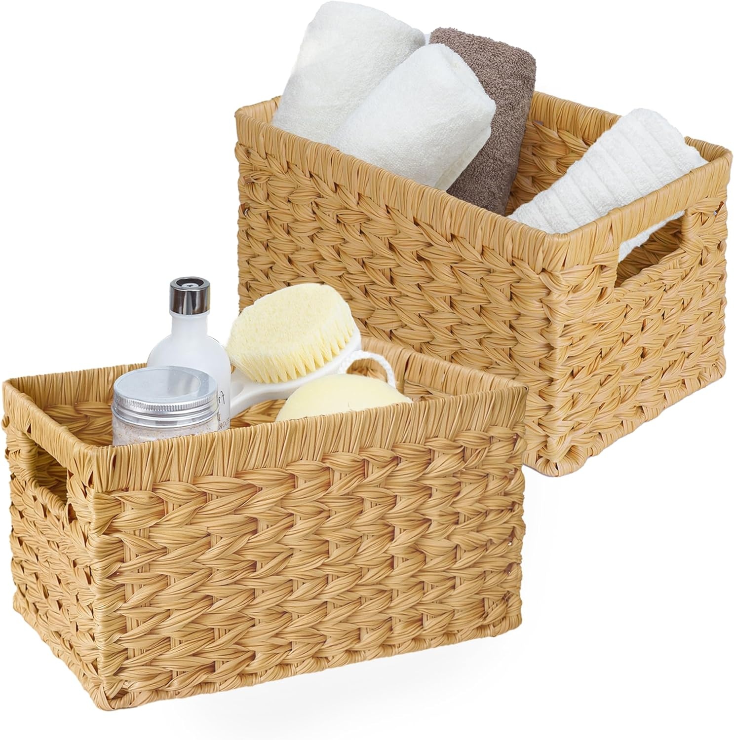 image:imageGRANNY SAYS Bundle of 2Pack Wicker Baskets amp 2Pack Wicker Shelf Baskets
