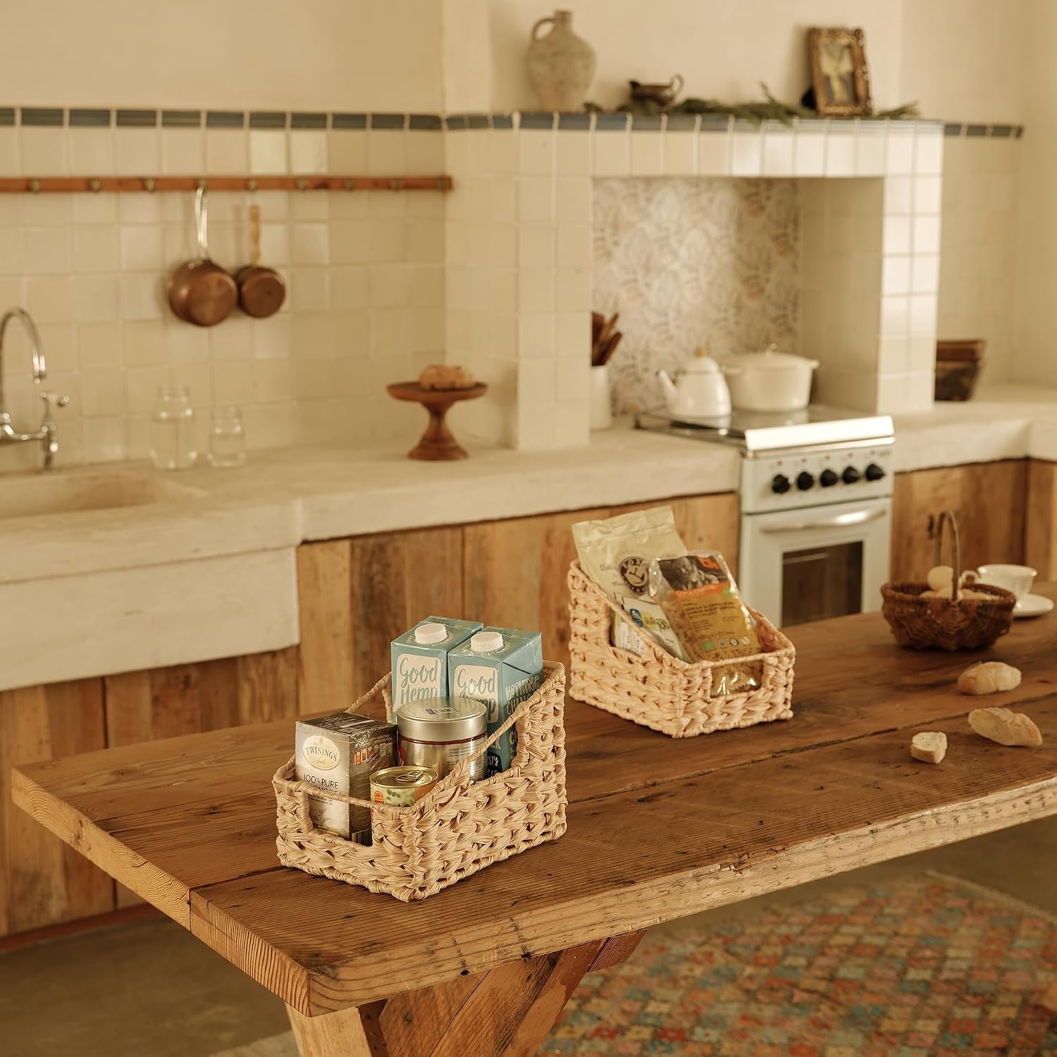 image:imageGRANNY SAYS Bundle of 2Pack Wicker Baskets amp 2Pack Wicker Shelf Baskets