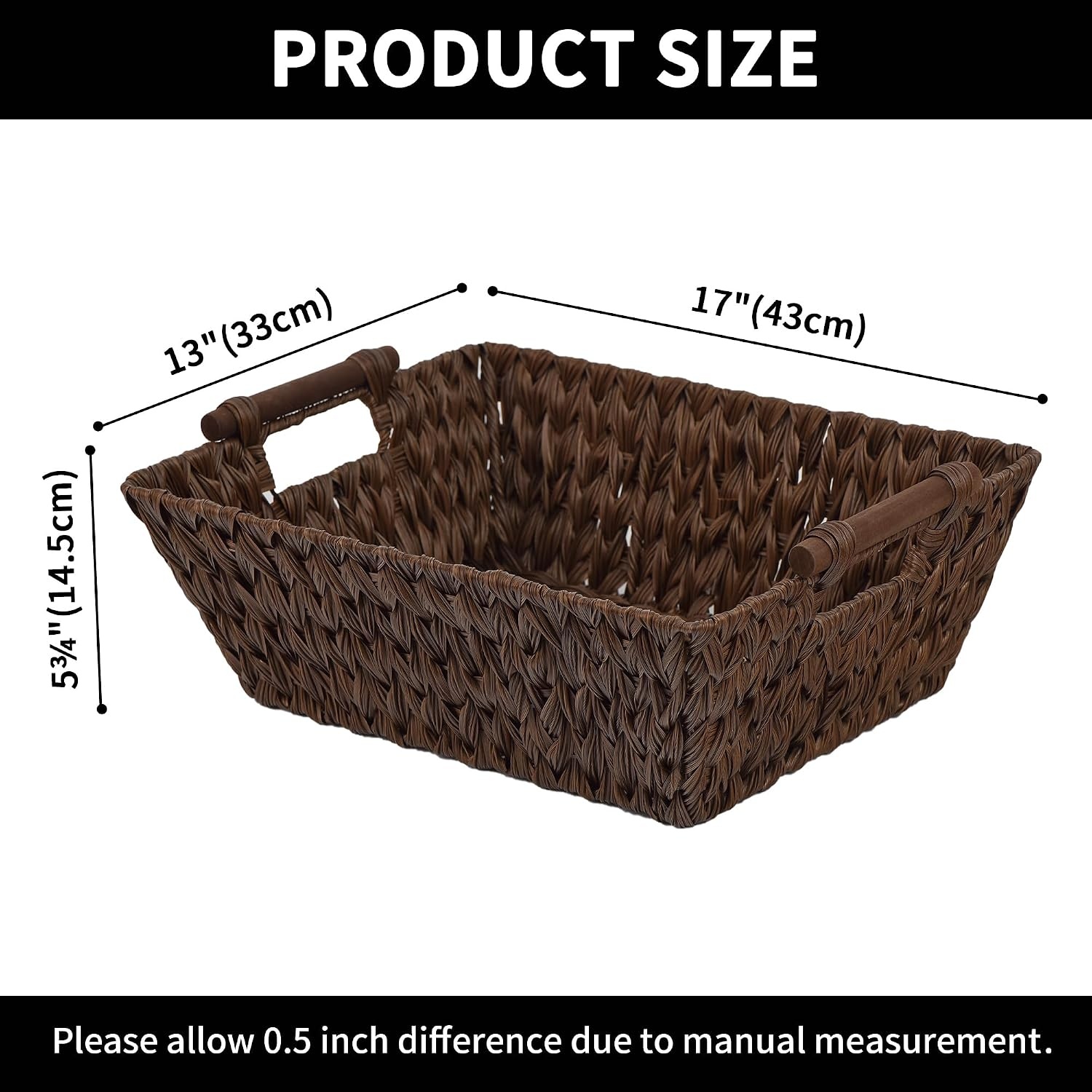 image:imageGRANNY SAYS Bundle of 2Pack Wicker Baskets amp 3Pack Wicker Storage Baskets