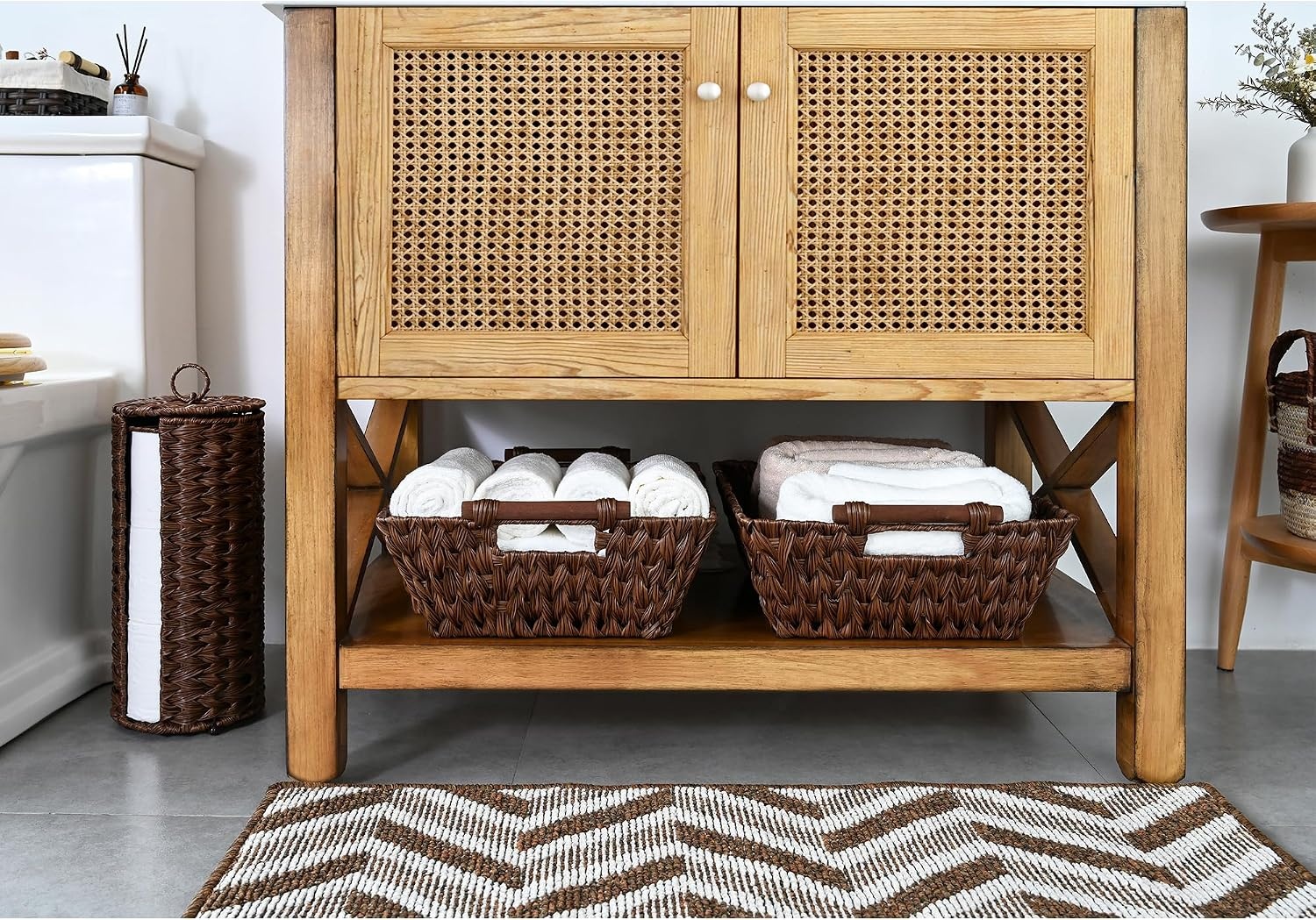 image:imageGRANNY SAYS Bundle of 2Pack Wicker Baskets amp 3Pack Wicker Storage Baskets