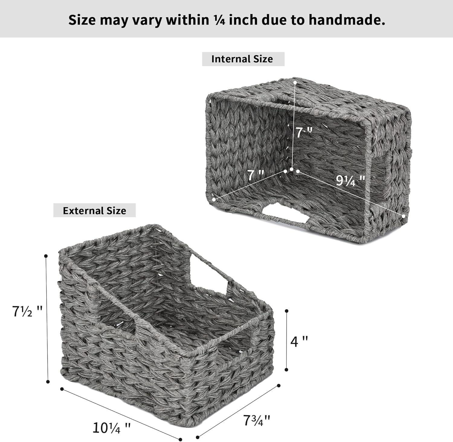 image:imageGRANNY SAYS Bundle of 2Pack Wicker Baskets with Handles amp 2Pack Wicker Baskets for Shelves