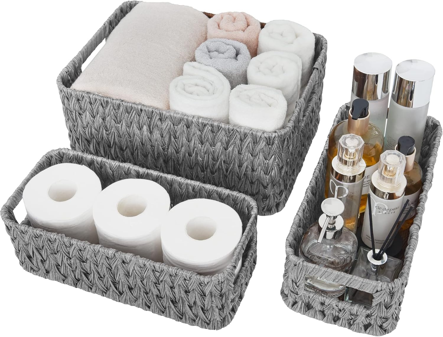 image:imageGRANNY SAYS Bundle of 3 Wicker Storage Bins for Organizing Bathroom