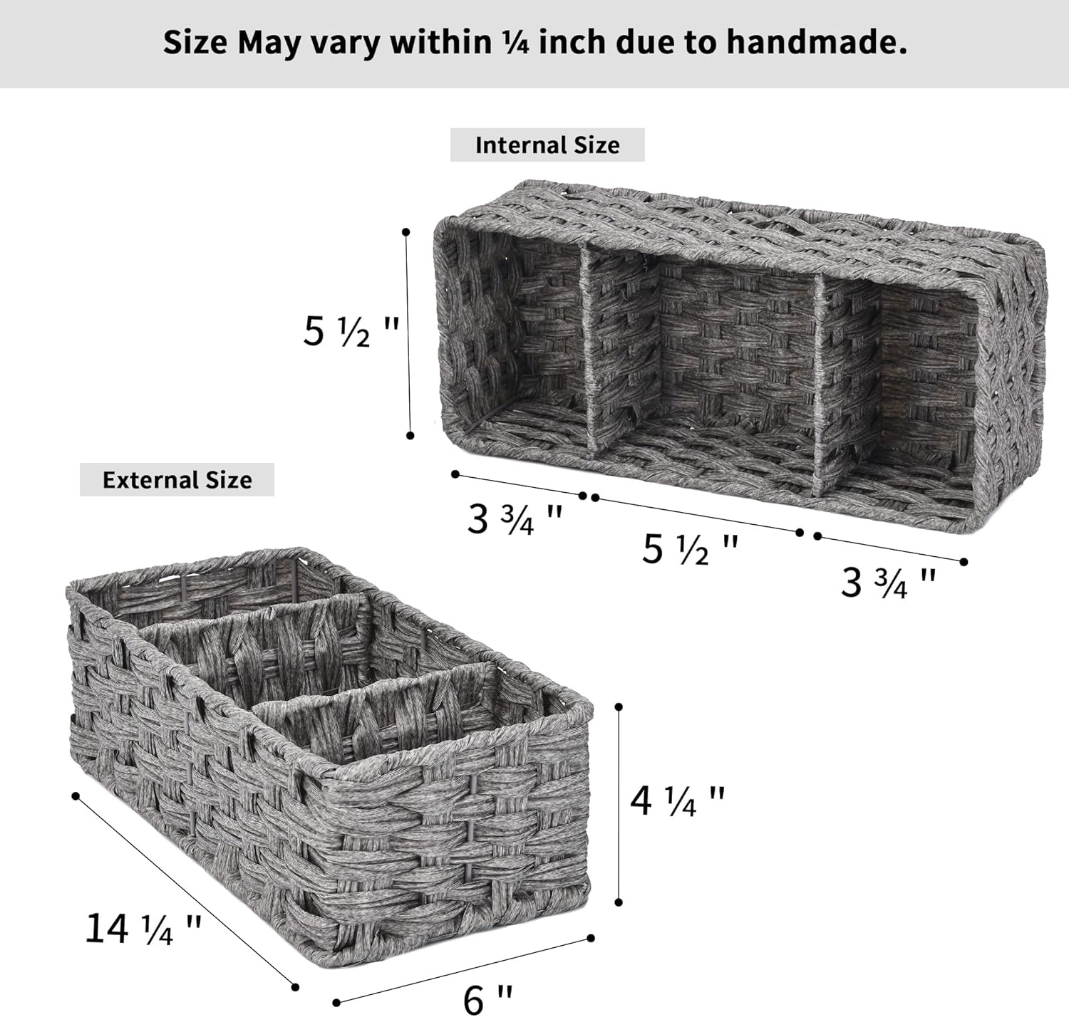 image:imageGRANNY SAYS Bundle of 3 Wicker Storage Bins for Organizing Bathroom