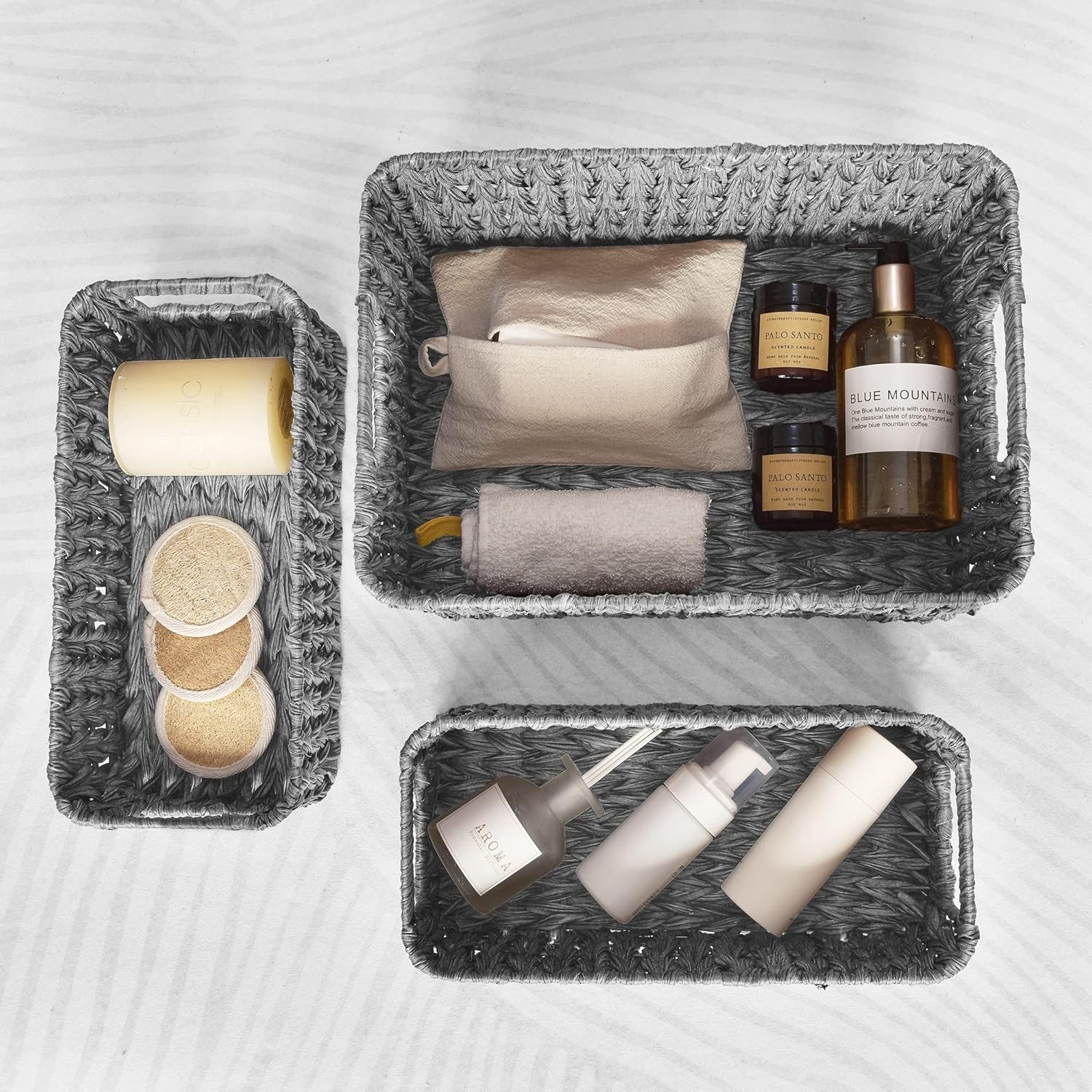 image:imageGRANNY SAYS Bundle of 3 Wicker Storage Bins for Organizing Bathroom