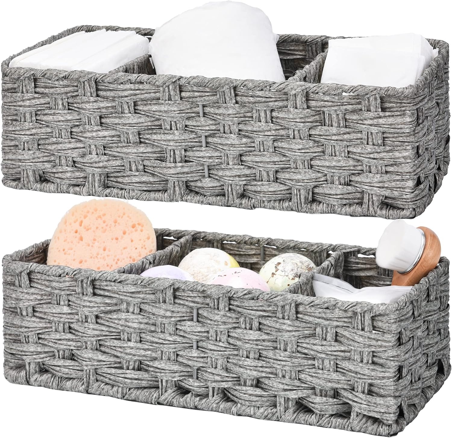 image:imageGRANNY SAYS Bundle of 3 Wicker Storage Bins for Organizing Bathroom