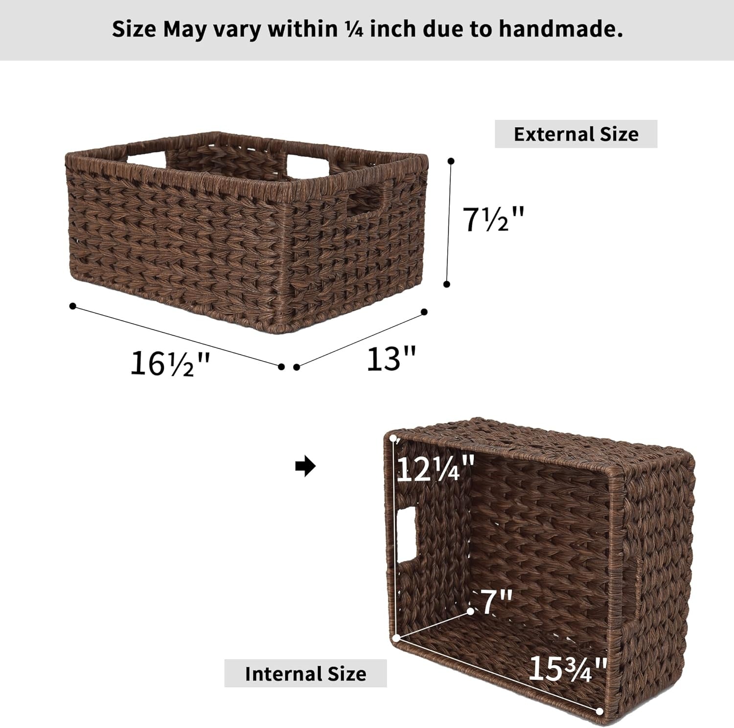 image:imageGRANNY SAYS Bundle of 3Pack Brown Baskets for Storage amp 1Pack Jumbo Wicker Shelf Baskets