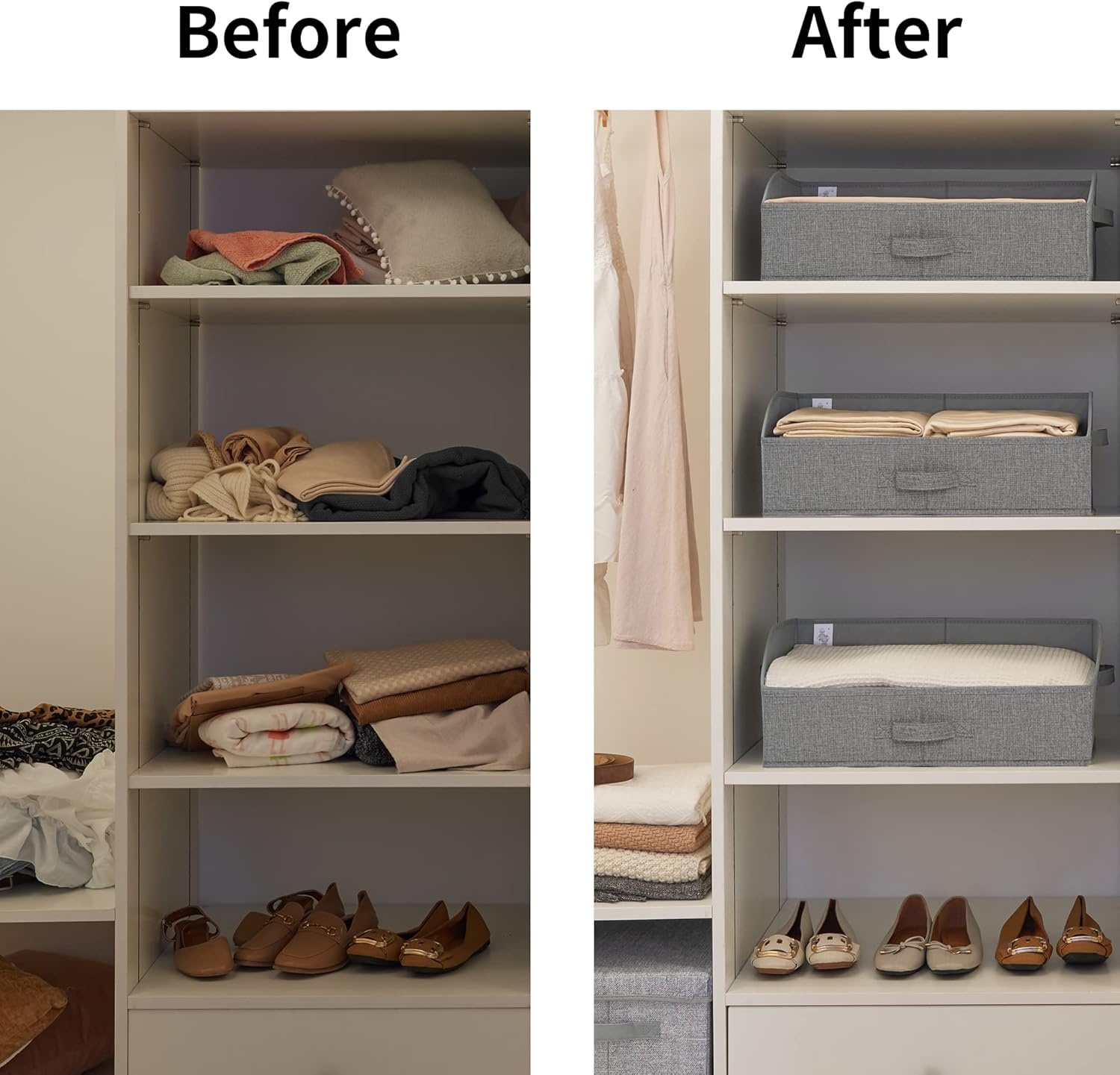 image:imageGRANNY SAYS Bundle of 3Pack Closet Organizer Baskets amp 3Pack Linen Closet Organizers and Storage Baskets