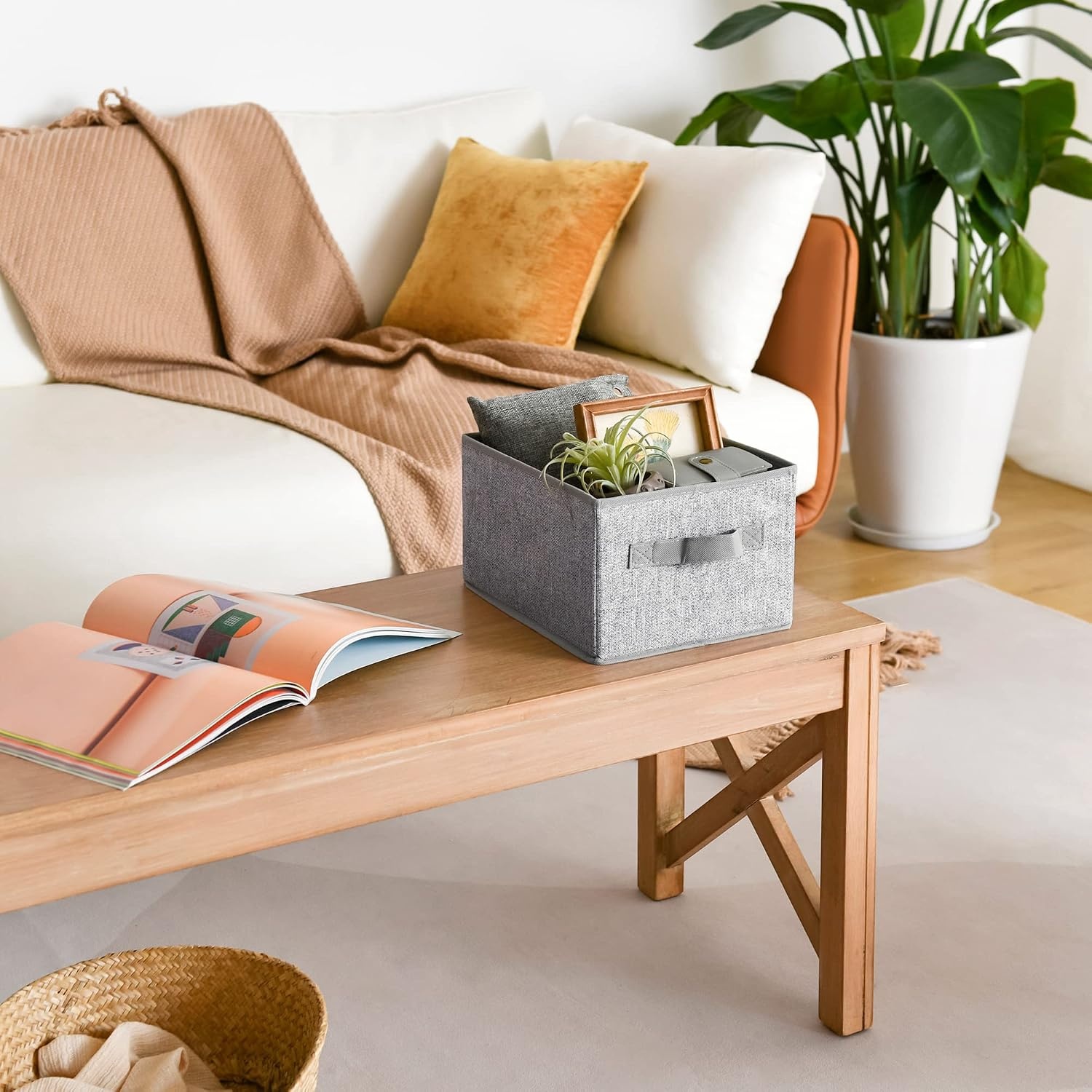 image:imageGRANNY SAYS Bundle of 3Pack Fabric Storage Bins amp 3Pack Rectangle Lidless Storage Bins