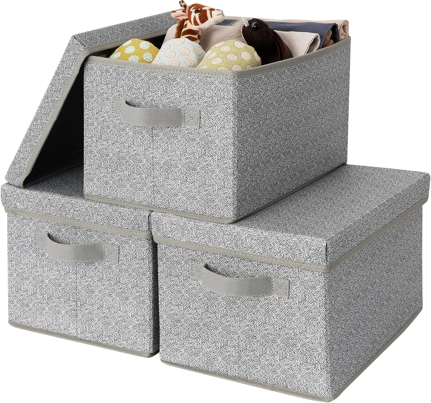 image:imageGRANNY SAYS Bundle of 3Pack Fabric Storage Bins amp 3Pack Rectangle Lidless Storage Bins