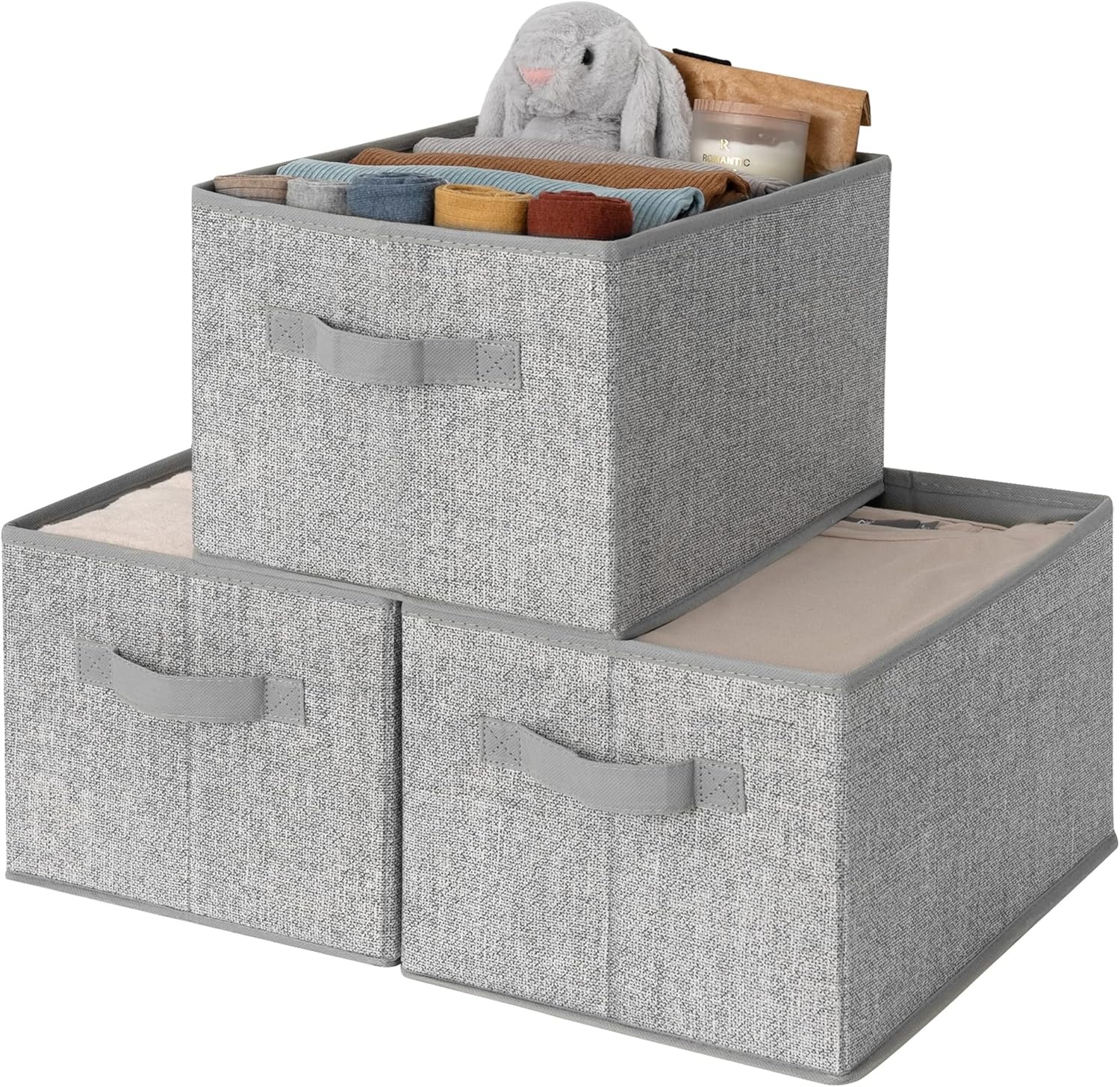 image:imageGRANNY SAYS Bundle of 3Pack Gray Large Storage Bins amp 3Pack Gray Medium Storage Bins