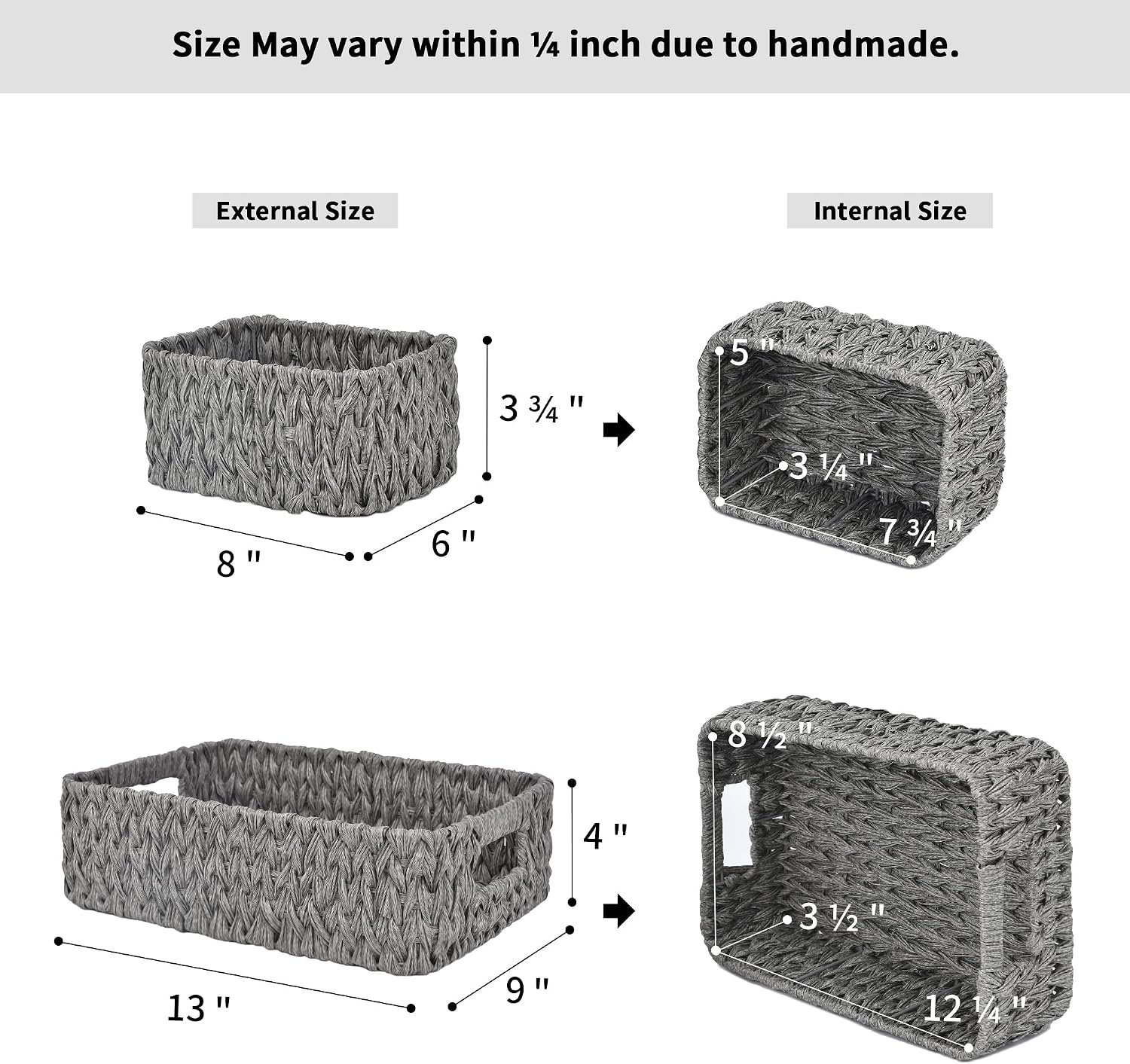image:imageGRANNY SAYS Bundle of 3Pack Grey Baskets For Storage amp 1Pack Silverware Organizer Small