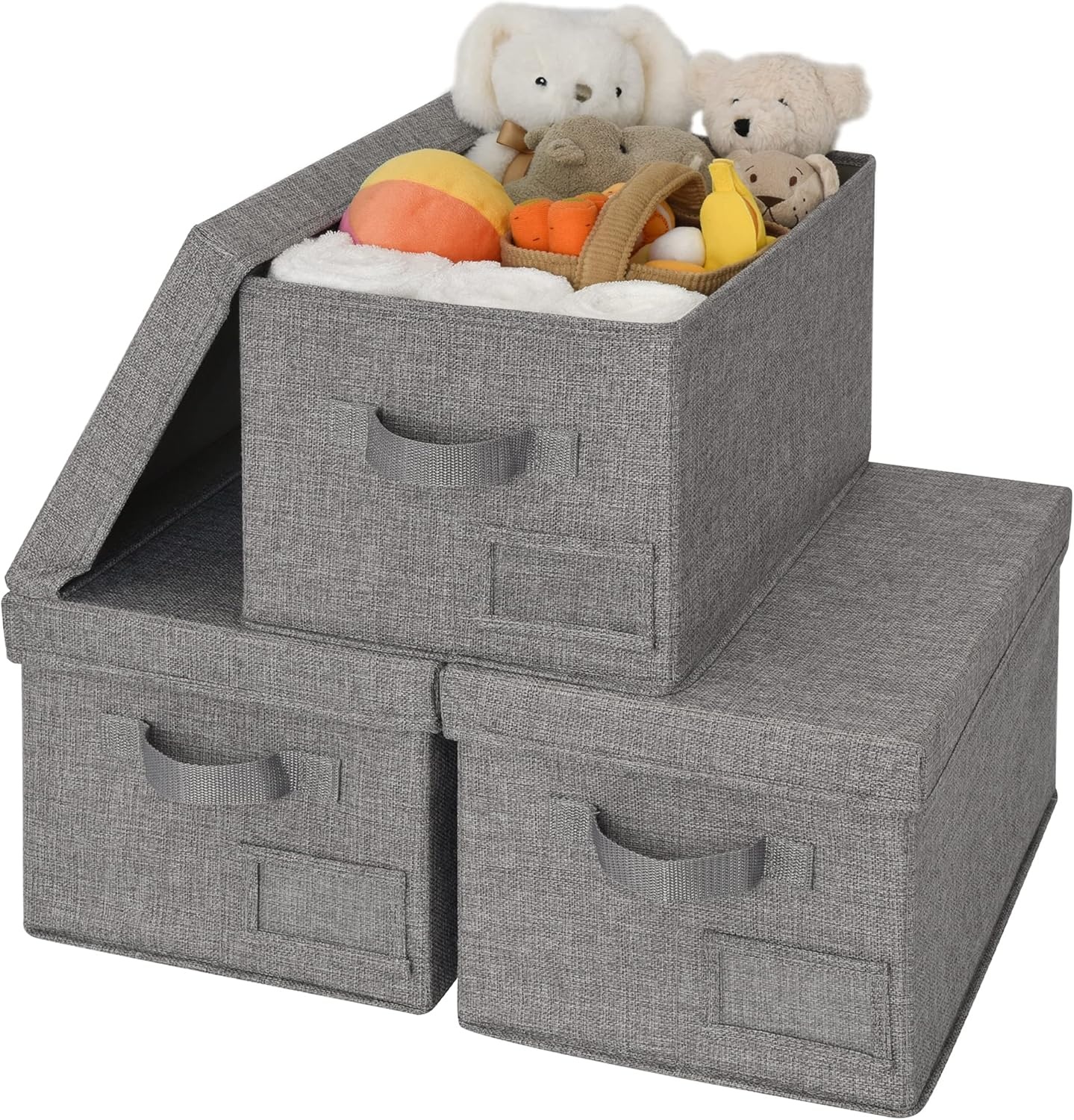 image:imageGRANNY SAYS Bundle of 3Pack Lidded Closet Storage Bins amp 3Pack Rectangle Storage Bins with Lids