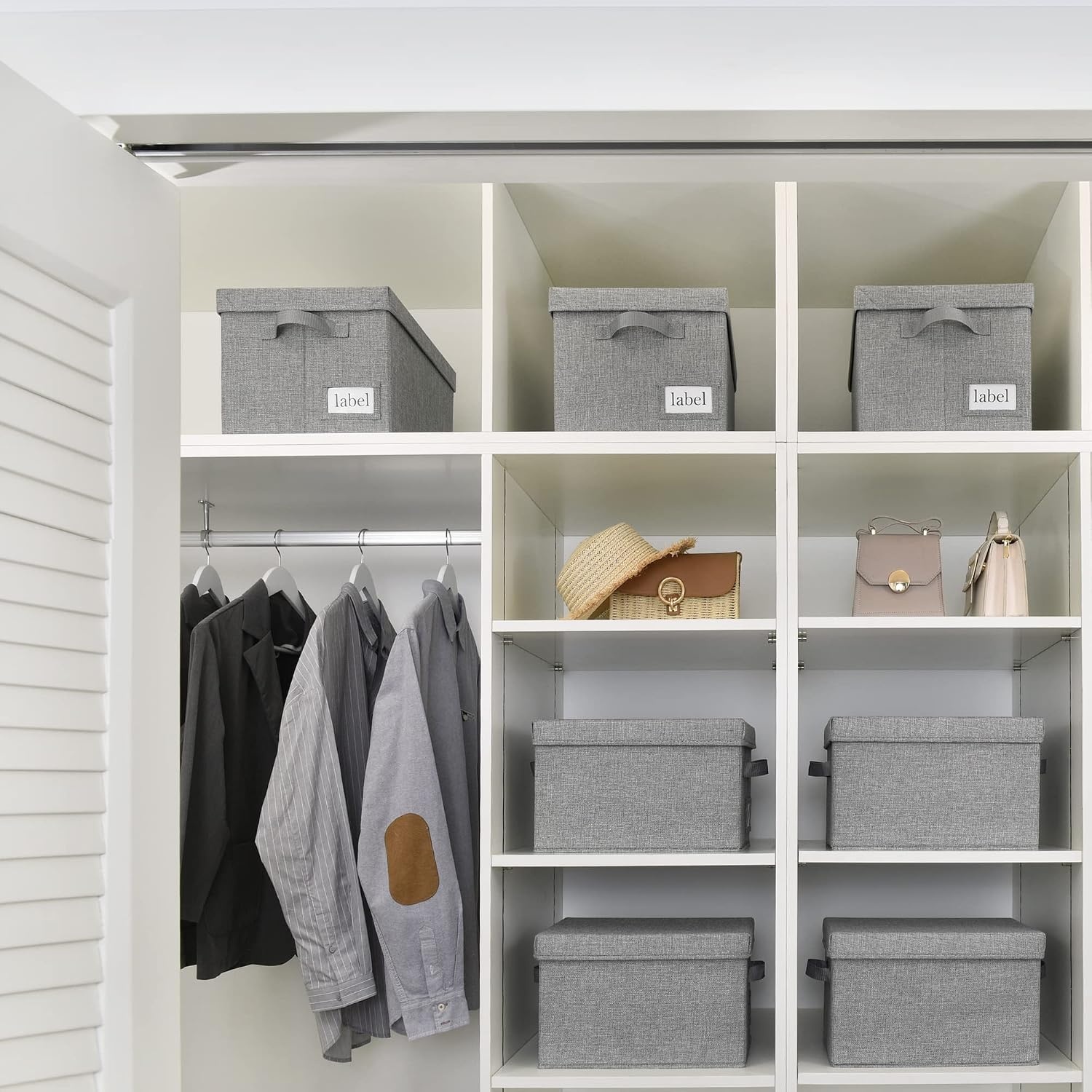image:imageGRANNY SAYS Bundle of 3Pack Lidded Closet Storage Bins amp 3Pack Rectangle Storage Bins with Lids