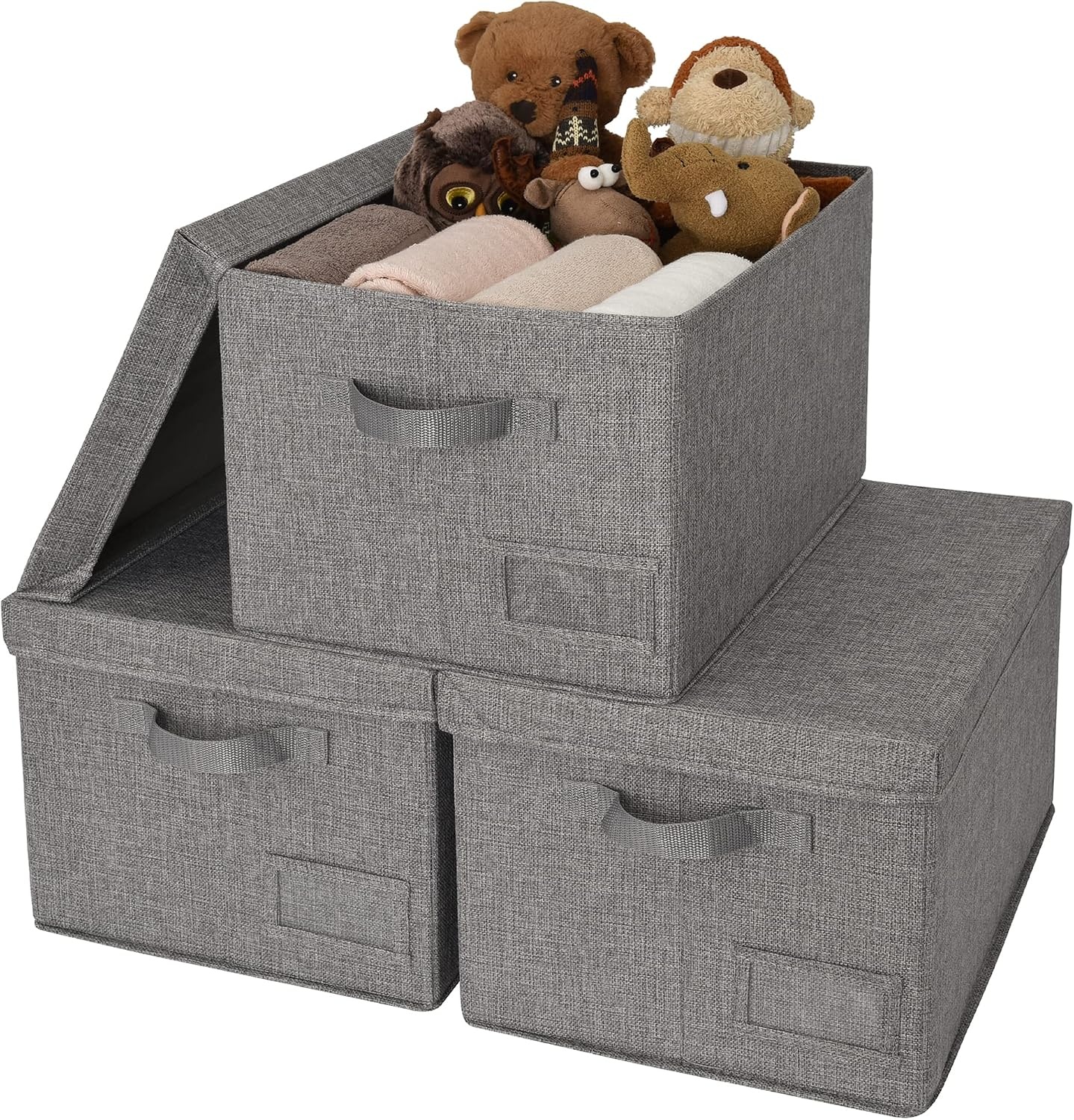 image:imageGRANNY SAYS Bundle of 3Pack Lidded Closet Storage Bins amp 3Pack Rectangle Storage Bins with Lids