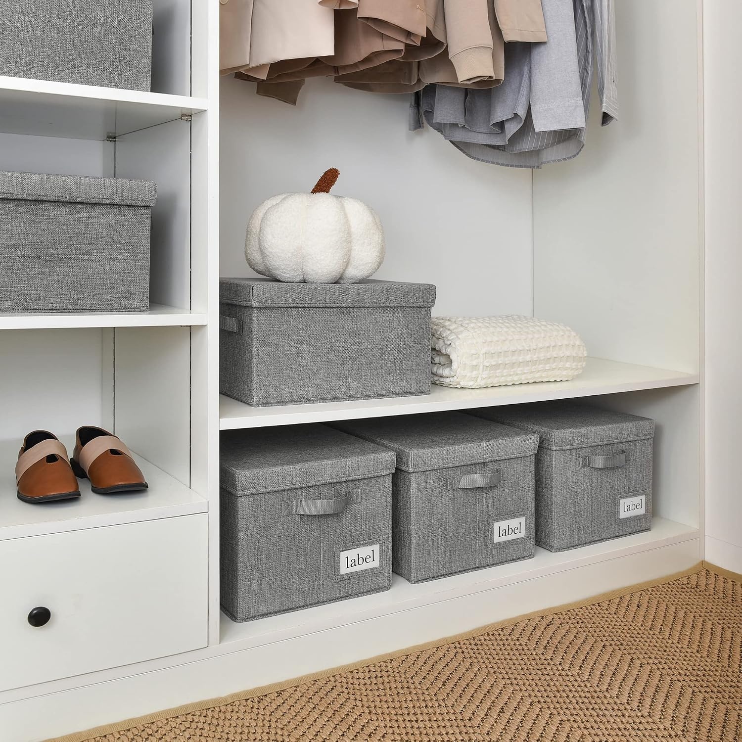 image:imageGRANNY SAYS Bundle of 3Pack Rectangle Storage Baskets amp 3Pack Closet Bins for Shelves