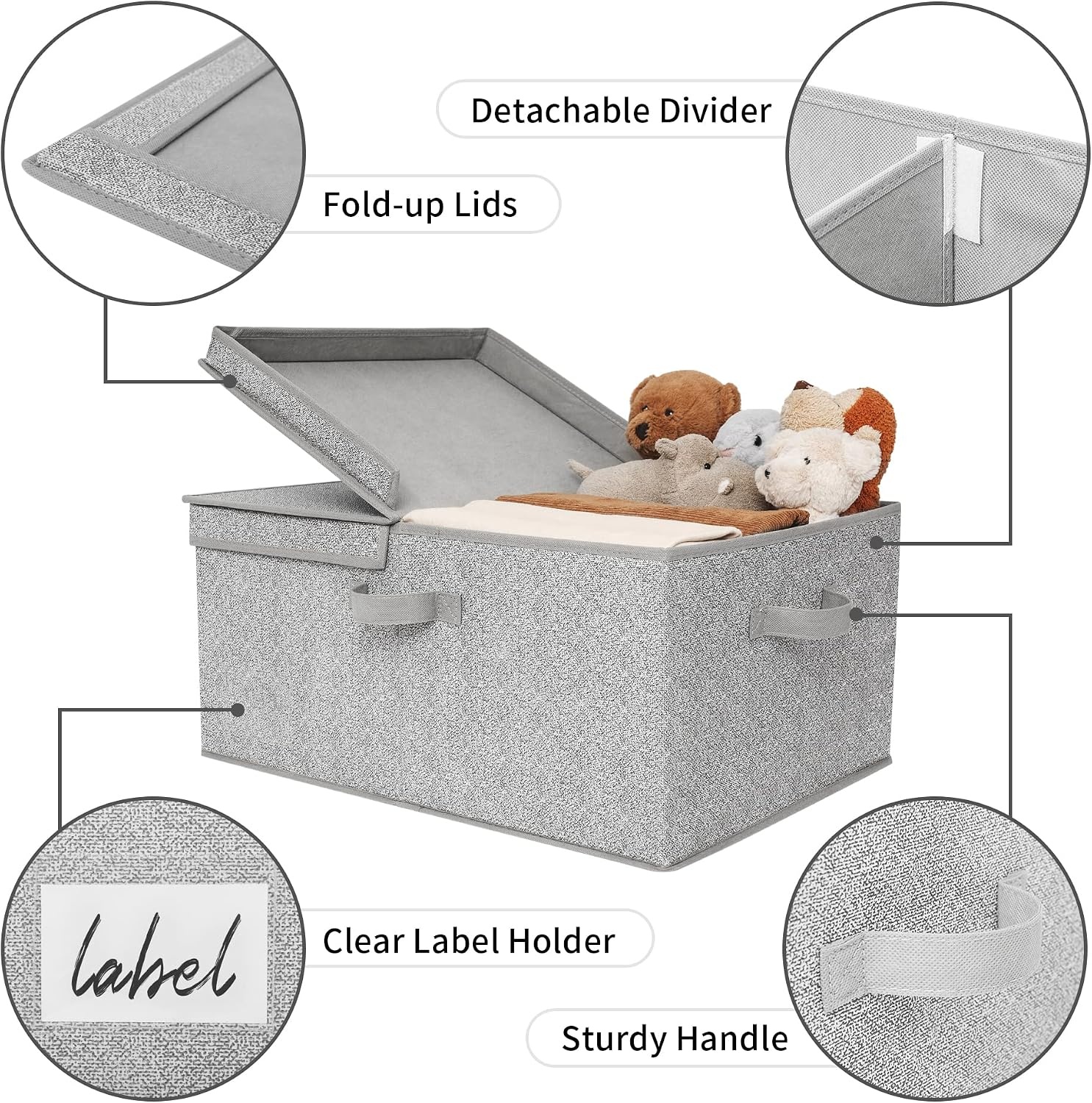 image:imageGRANNY SAYS Bundle of 3Pack Rectangle Storage Bins amp 1Pack Extra Large Rectangle Storage Bin