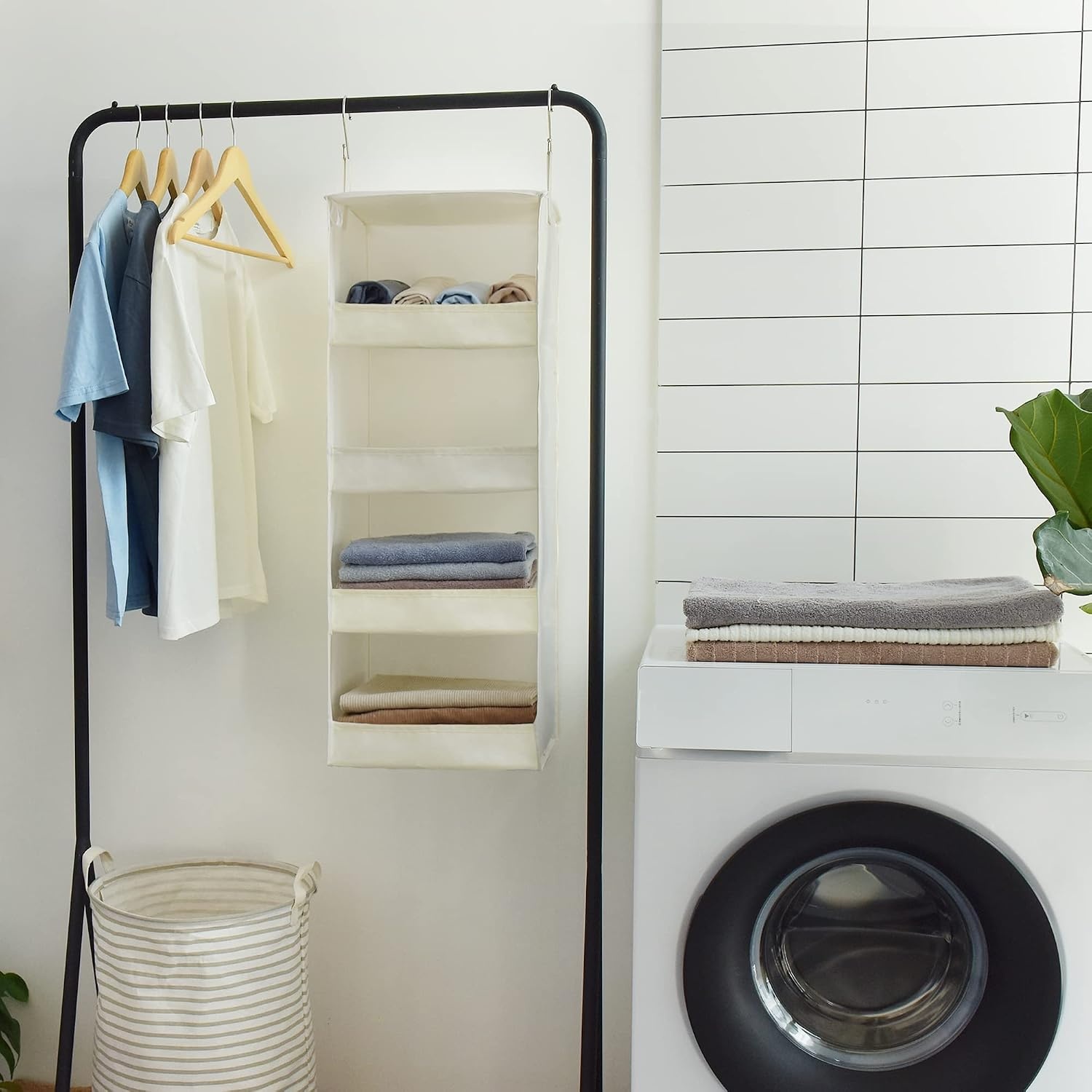 image:imageGRANNY SAYS Bundle of 3Pack Storage Boxes for Closet amp 1Pack Hanging Closet Organizer