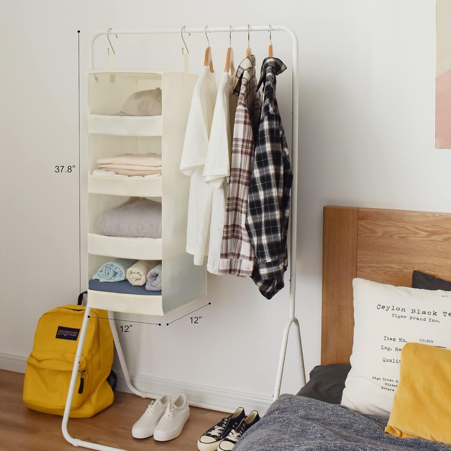 image:imageGRANNY SAYS Bundle of 3Pack Storage Boxes for Closet amp 1Pack Hanging Closet Organizer