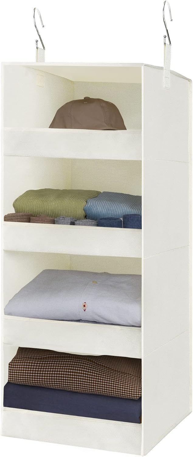 image:imageGRANNY SAYS Bundle of 3Pack Storage Boxes for Closet amp 1Pack Hanging Closet Organizer