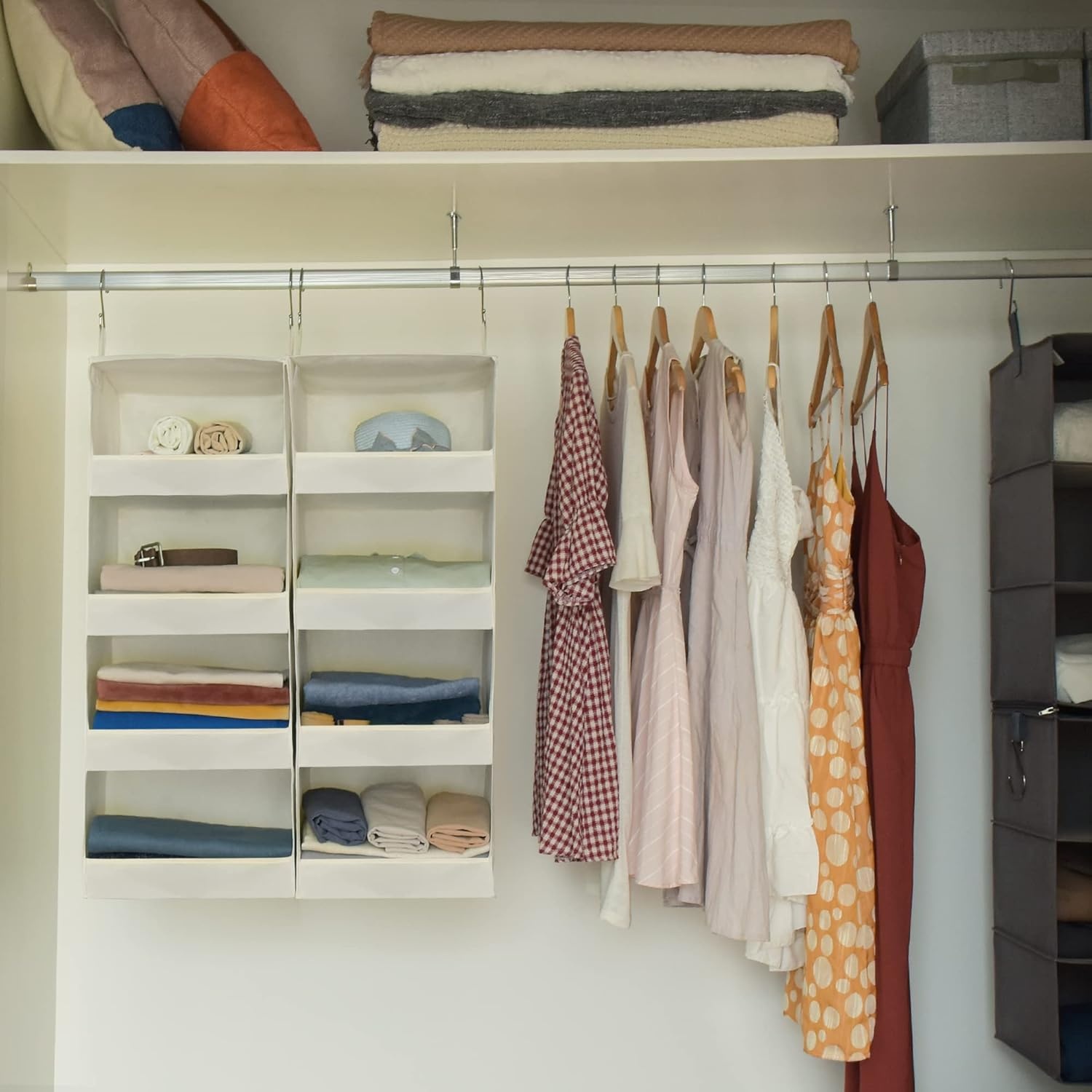 image:imageGRANNY SAYS Bundle of 3Pack Storage Boxes for Closet amp 2Pack Hanging Closet Organizer