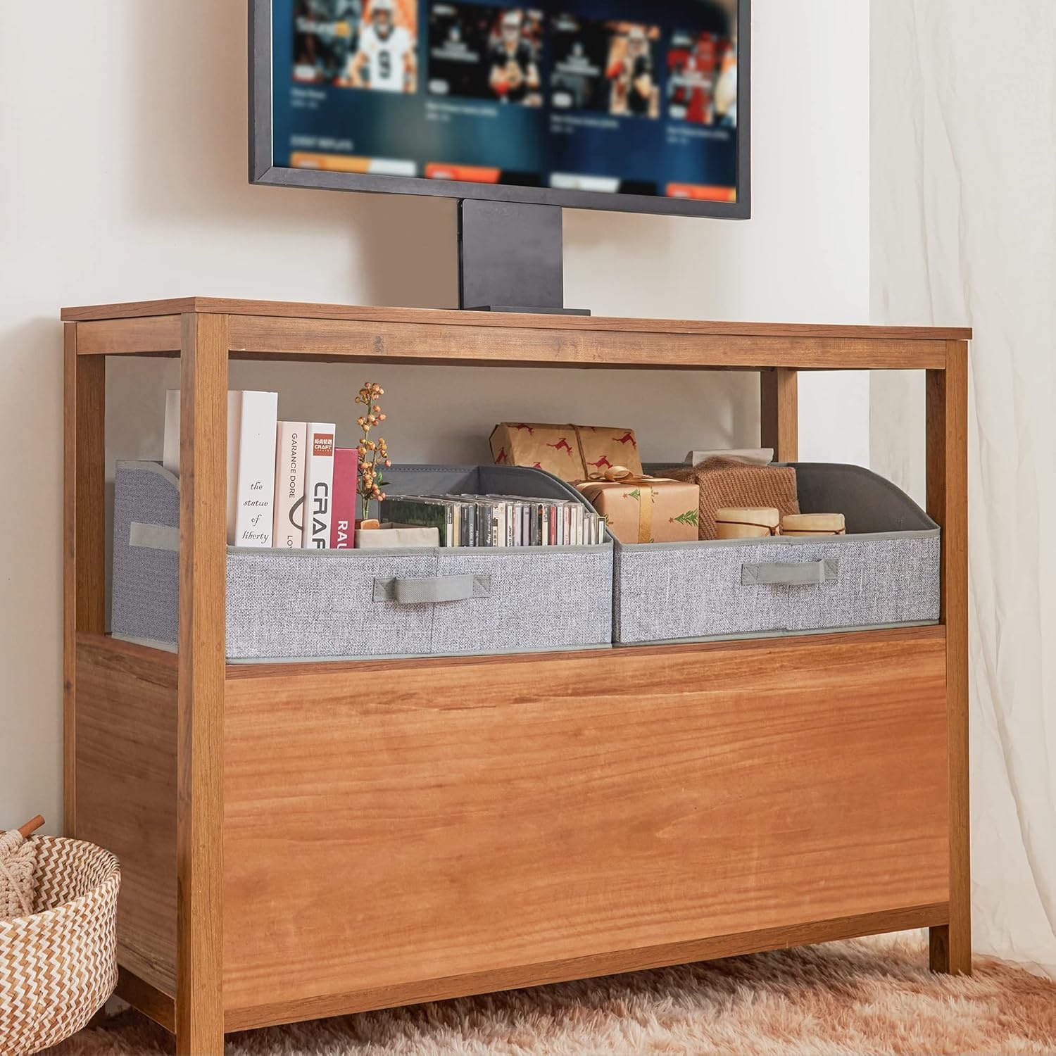 image:imageGRANNY SAYS Bundle of 3Pack Trapezoid Closet Storage Bins amp 3Pack Rectangle Lidless Storage Bins