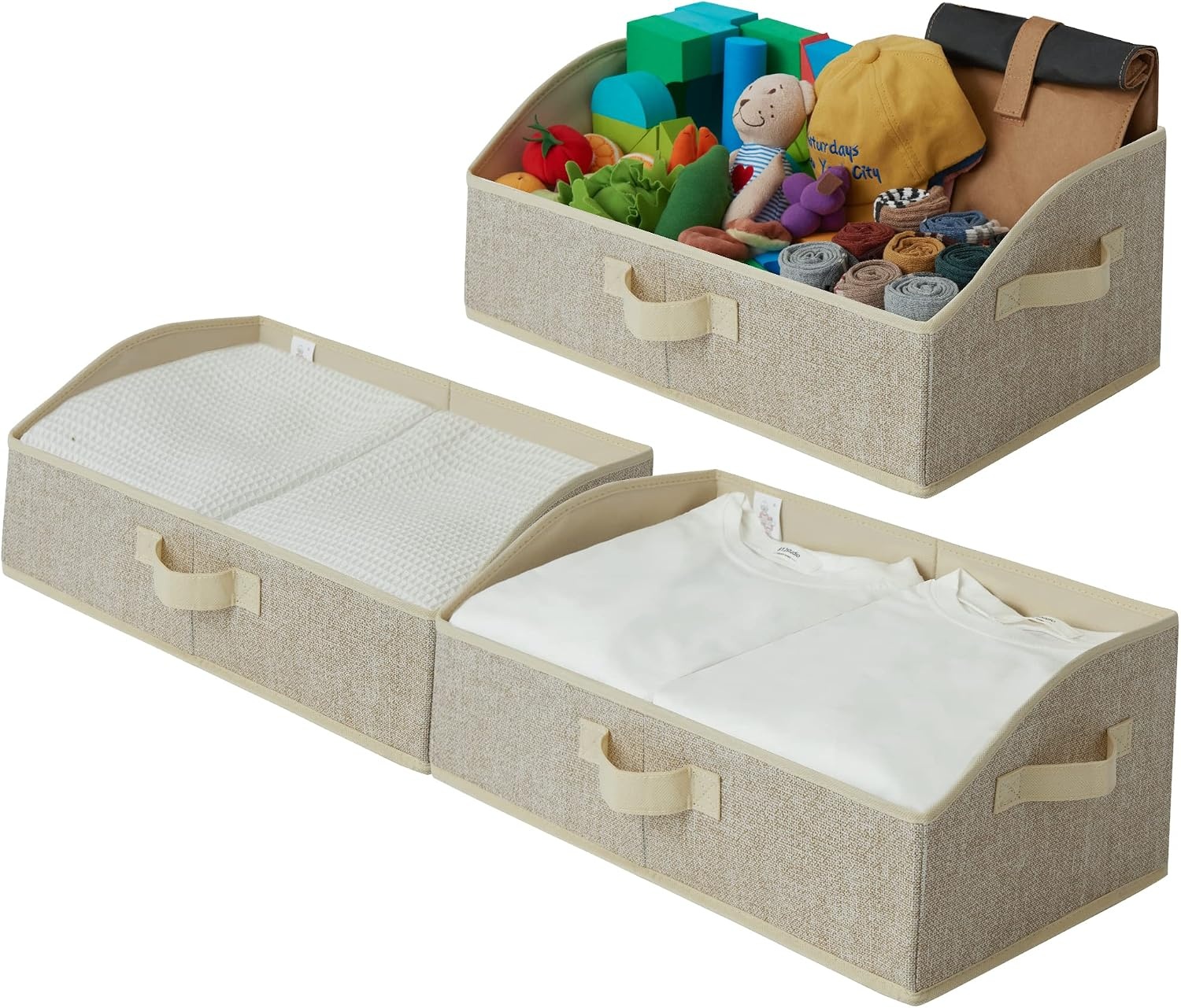 image:imageGRANNY SAYS Bundle of 3Pack Trapezoid Closet Storage Bins amp 3Pack Trapezoid Storage Bins for Pets Toys