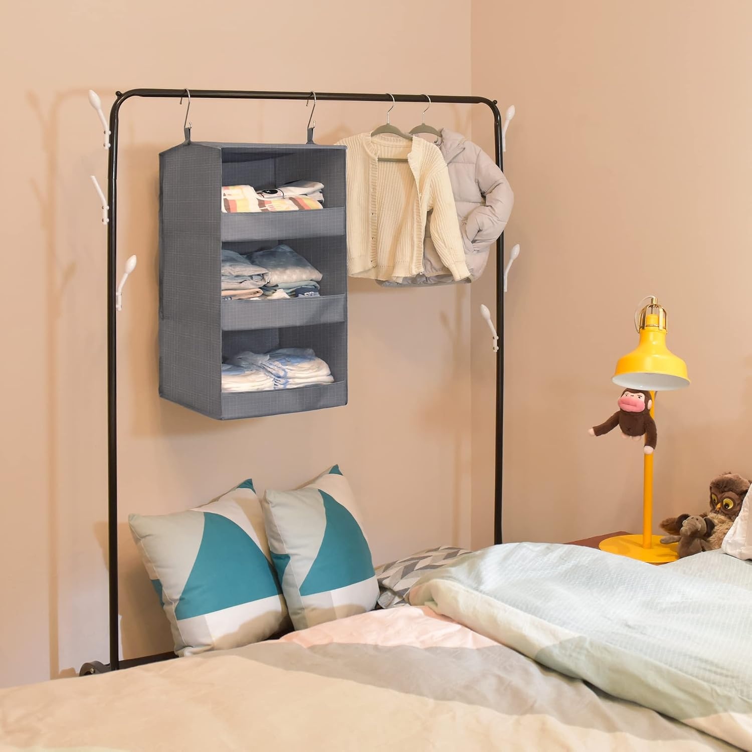 image:imageGRANNY SAYS Bundle of 3Pack Trapezoid Storage Bins amp 1Pack Ash Gray Hanging Organizer
