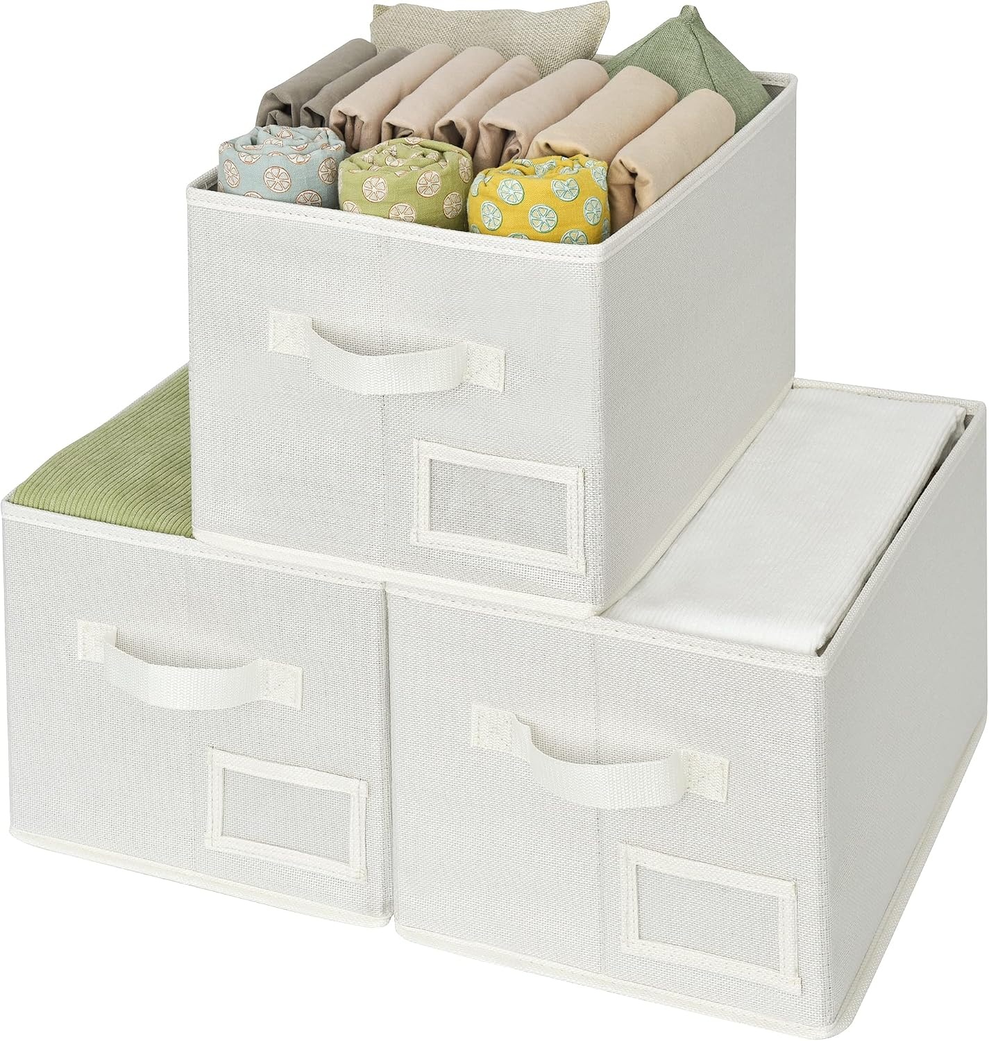 image:imageGRANNY SAYS Bundle of 3Pack Wardrobe Storage Bins amp 3Pack Trapezoid Storage Bins for Closet Shelves