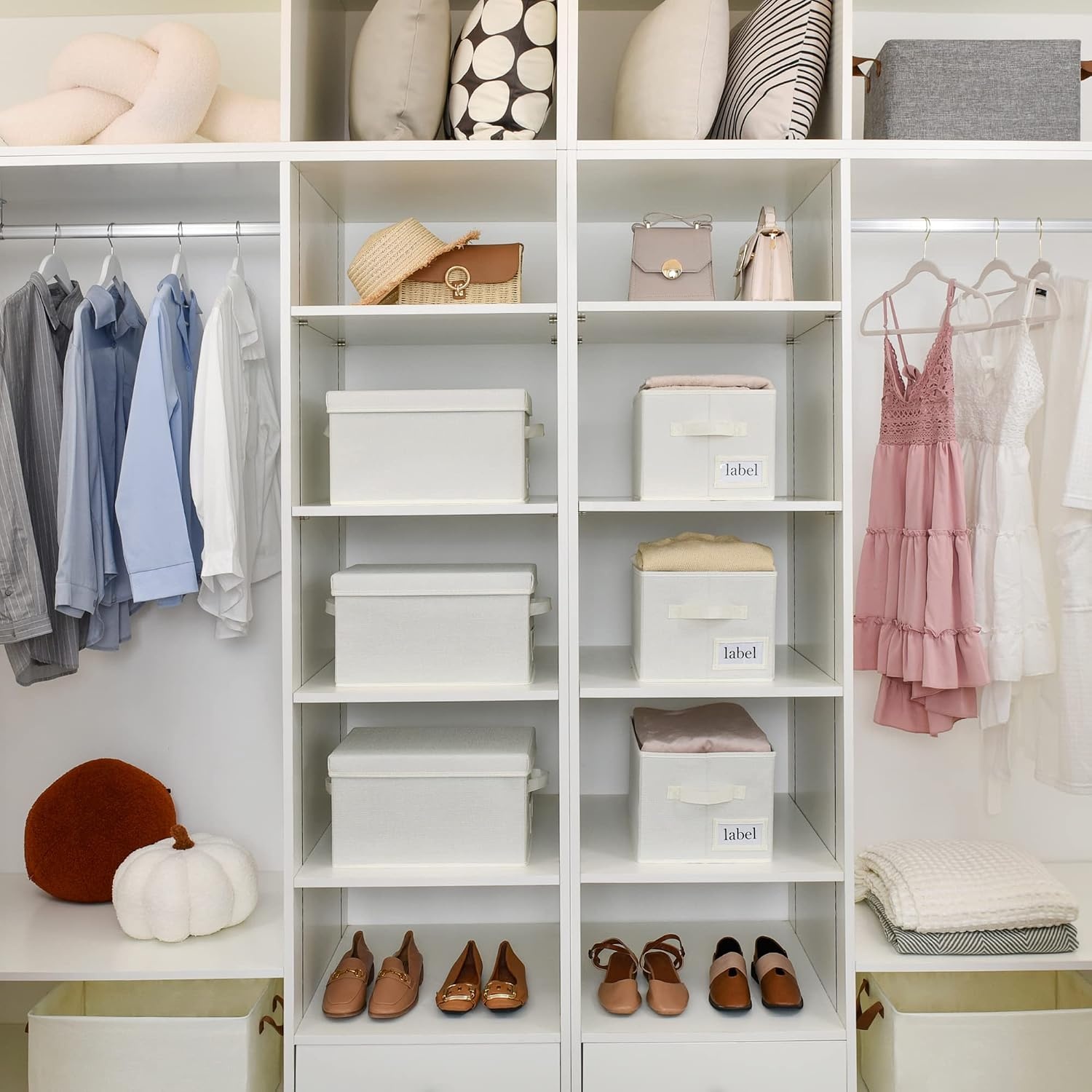 image:imageGRANNY SAYS Bundle of 3Pack Wardrobe Storage Bins amp 3Pack Trapezoid Storage Bins for Closet Shelves