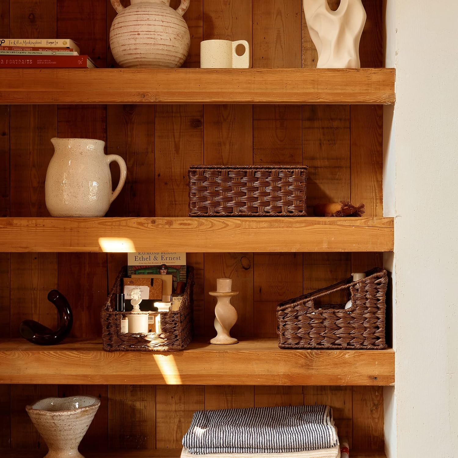 image:imageGRANNY SAYS Bundle of 3Pack Wicker Baskets Storage amp 1Pack Over Door Hanging Organizer