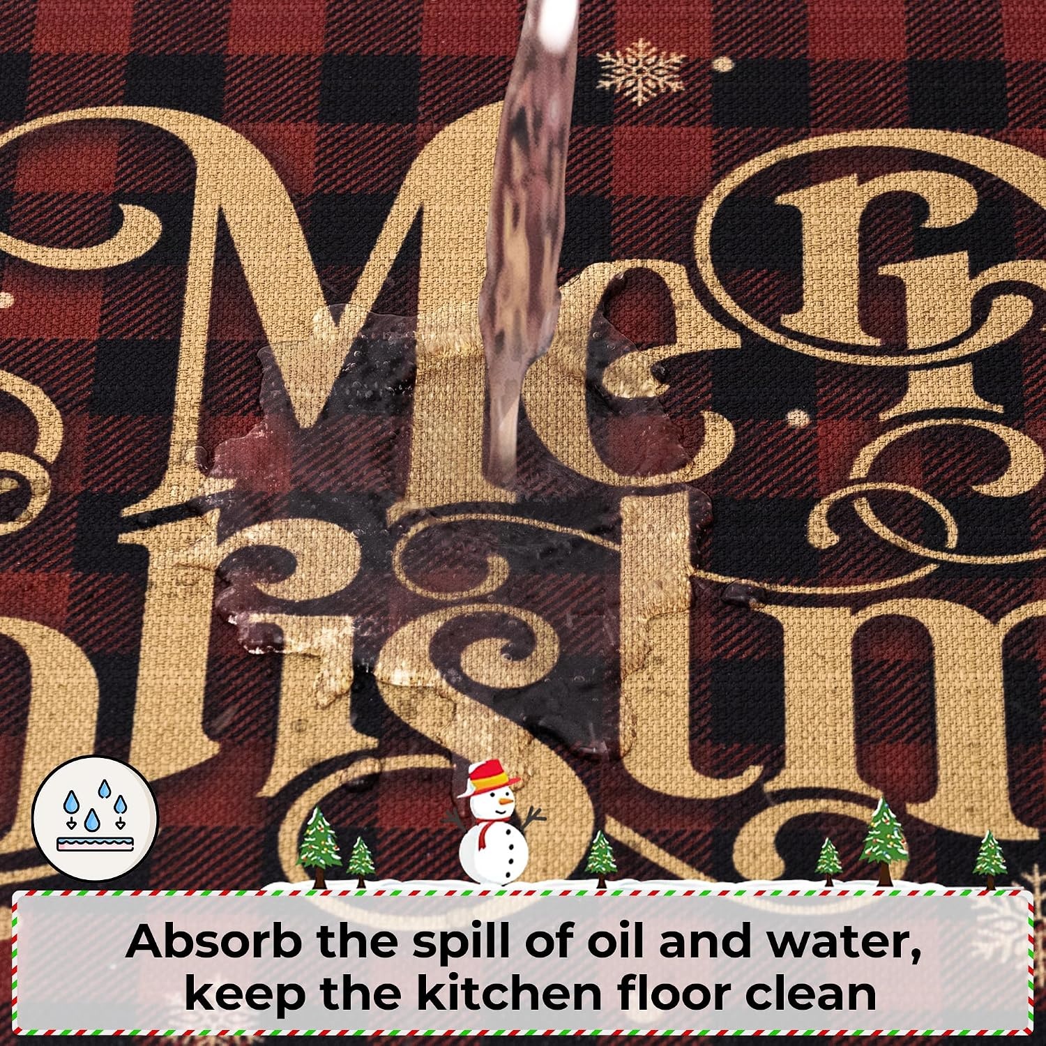 image:imageGRANNY SAYS Christmas Kitchen Rugs Sets of 2 Kitchen Mats for Floor Christmas Decorations Indoor Washable Rugs for Kitchen Floor Mat Rustic Christmas Ornaments 17x30 and 17x47 Santa Claus