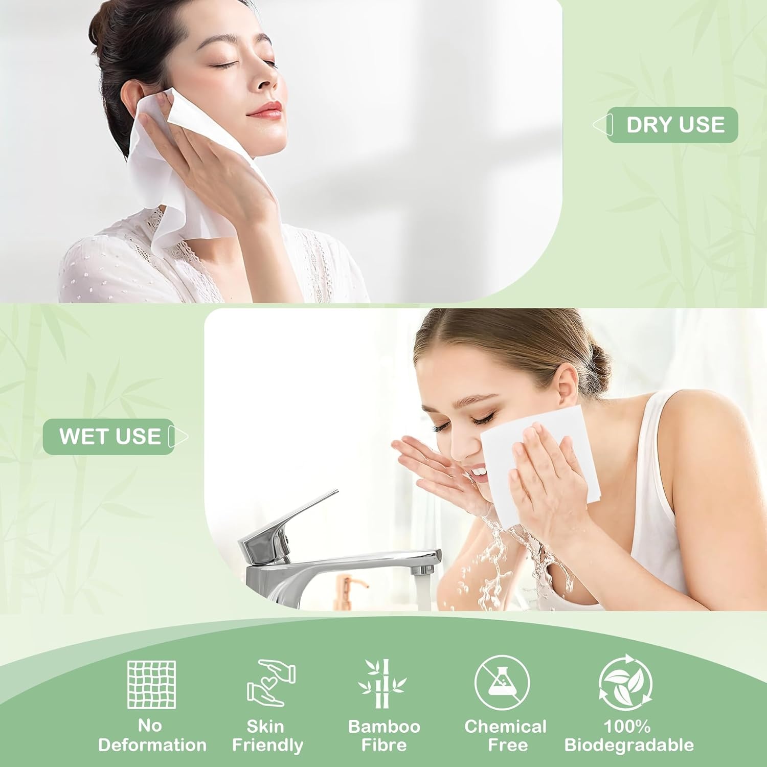 image:imageGRANNY SAYS Disposable Face Towel Face Towelettes Disposable 1012 Thick Soft Face Towels Disposable Towels for Remove Makeup Facial Cleansing Nursing Travel 50 Count1 Pack