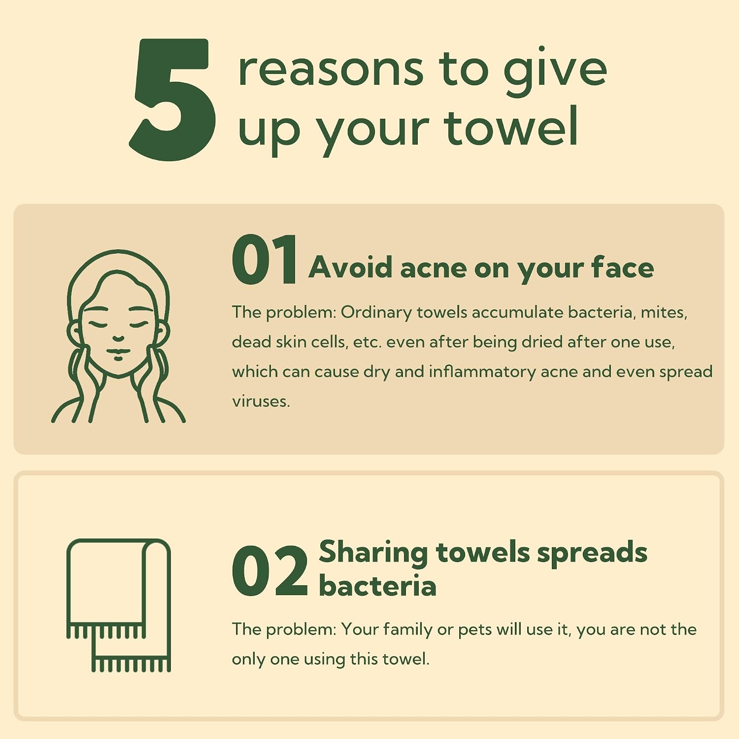 image:imageGRANNY SAYS Disposable Face Towels Bamboo Viscose Face Towelettes Disposable Biobased Face Towel Makeup Removing Wipes Super Soft for Sensitive Skin 8x10 50 Count1 Box