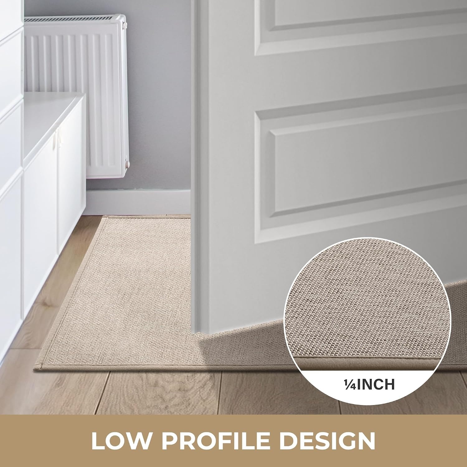 image:imageGRANNY SAYS Door Mat Inside Entrance NonSlip Rubber 17 47 Front Door Mat for Entryway Welcome Mats Washable Entry Front Porch Mats Runner Thin Low Profile Resist Dirt Absorbent Beige