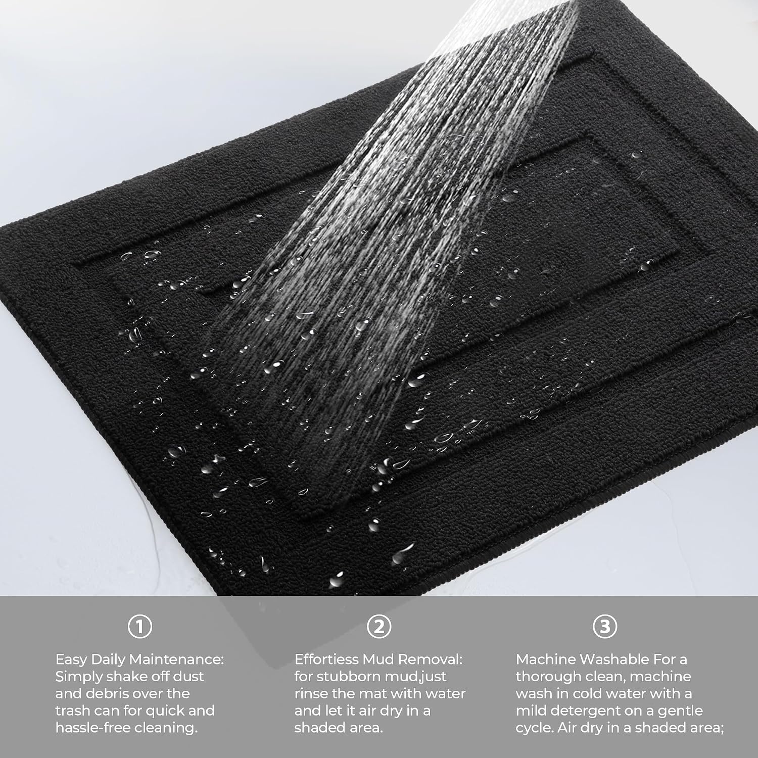 image:imageGRANNY SAYS Front Door Mat Indoor Entrance Indoor Door Rugs for Entryway LowProfile NonSlip Outdoor Rugs Washable Floor Mat Welcome Mat 32x20 GreyAblack